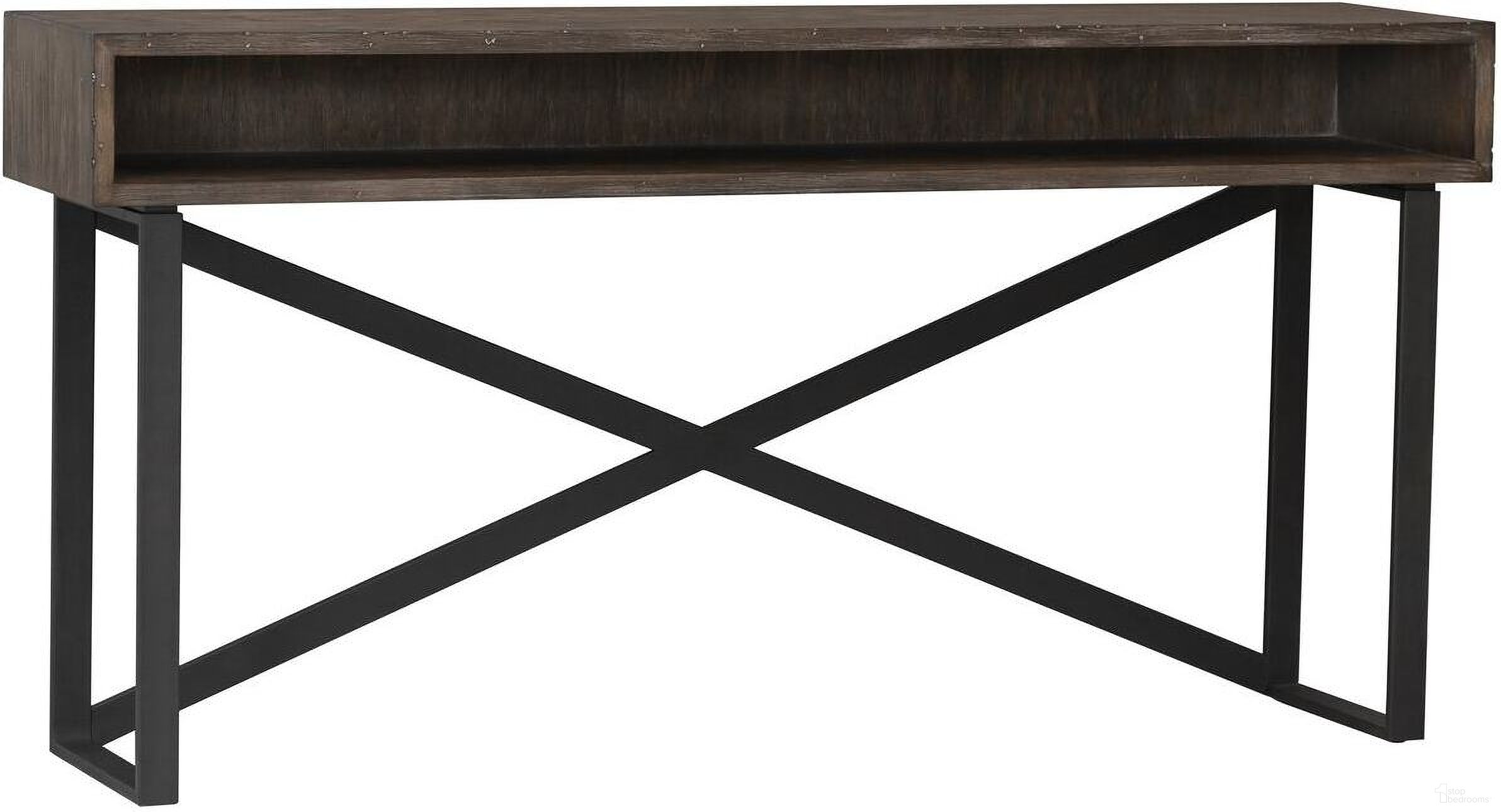 Rustique Open Storage Console Table In Rustique