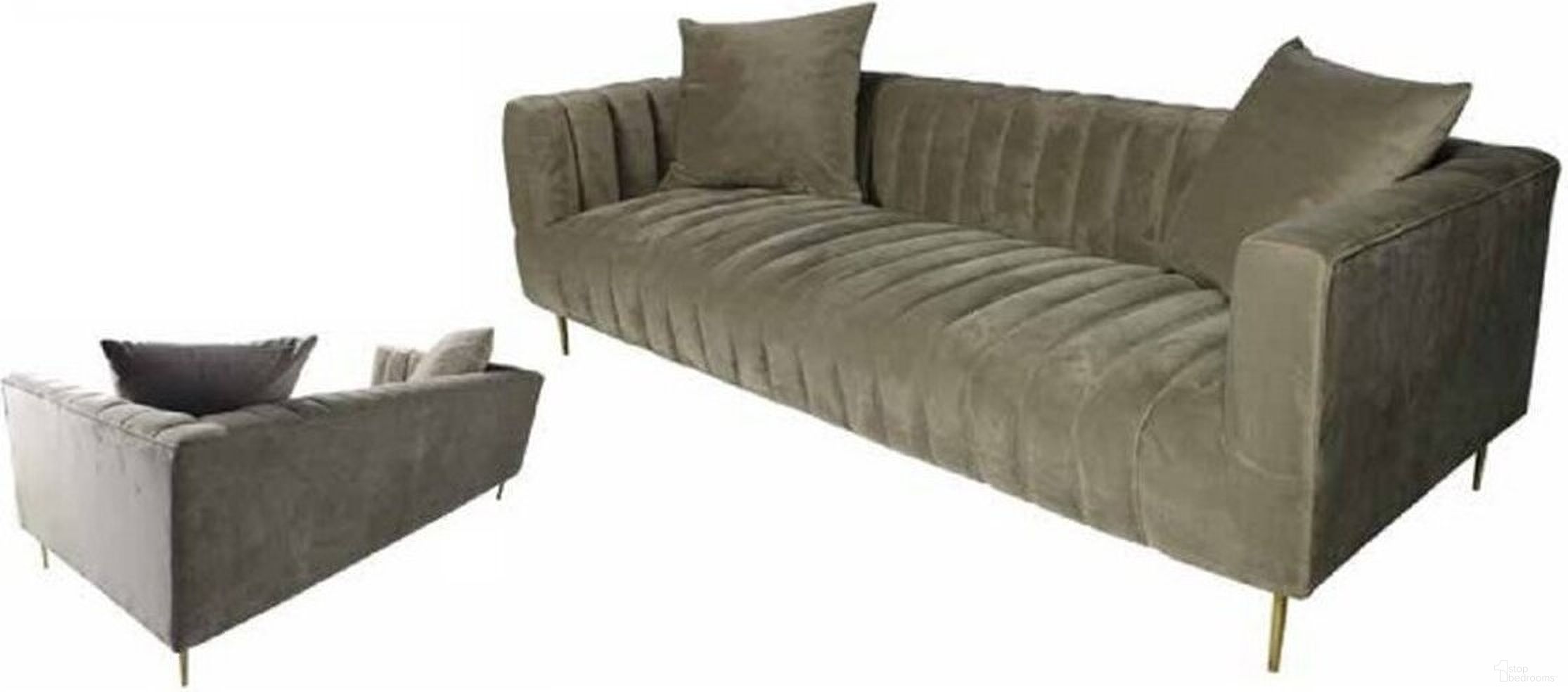 The appearance of Ruth Sofa - Beige, Gold Tone Metal Legs, 2 Toss Pillow designed by Moti in the traditional interior design. This beige piece of furniture was selected by 1StopBedrooms from Rutland Collection to add a touch of cosiness and style into your home. Sku: 88023029. Material: Wood.