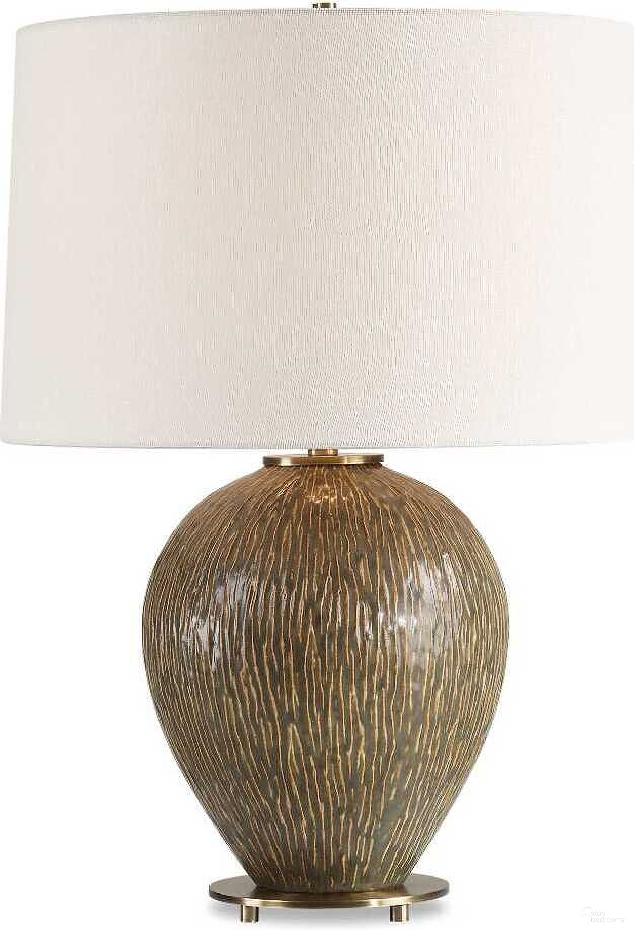 Rya Ceramic Table Lamp In Brown