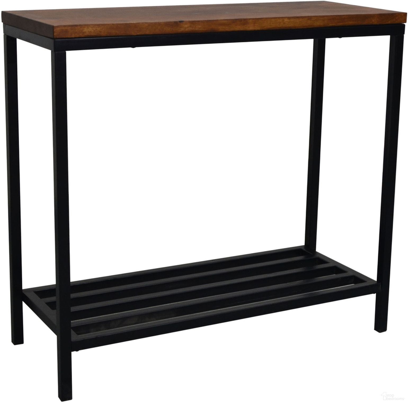 The appearance of Ryan Console Table In Chestnut and Black designed by Carolina Living in the industrial interior design. This chestnut and black piece of furniture  was selected by 1StopBedrooms from Ryan Collection to add a touch of cosiness and style into your home. Sku: CF3414CHETBK. Material: Mango Wood.
