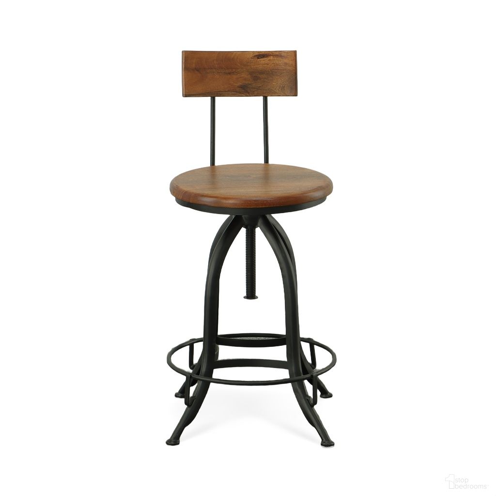 The appearance of Ryder Adjustable Barstool with Back In Chestnut Seat and Black Base designed by Carolina Living in the modern / contemporary interior design. This chestnut and black piece of furniture was selected by 1StopBedrooms from Ryder Collection to add a touch of cosiness and style into your home. Sku: CF1525WBCHETBK. Material: Mango Wood.