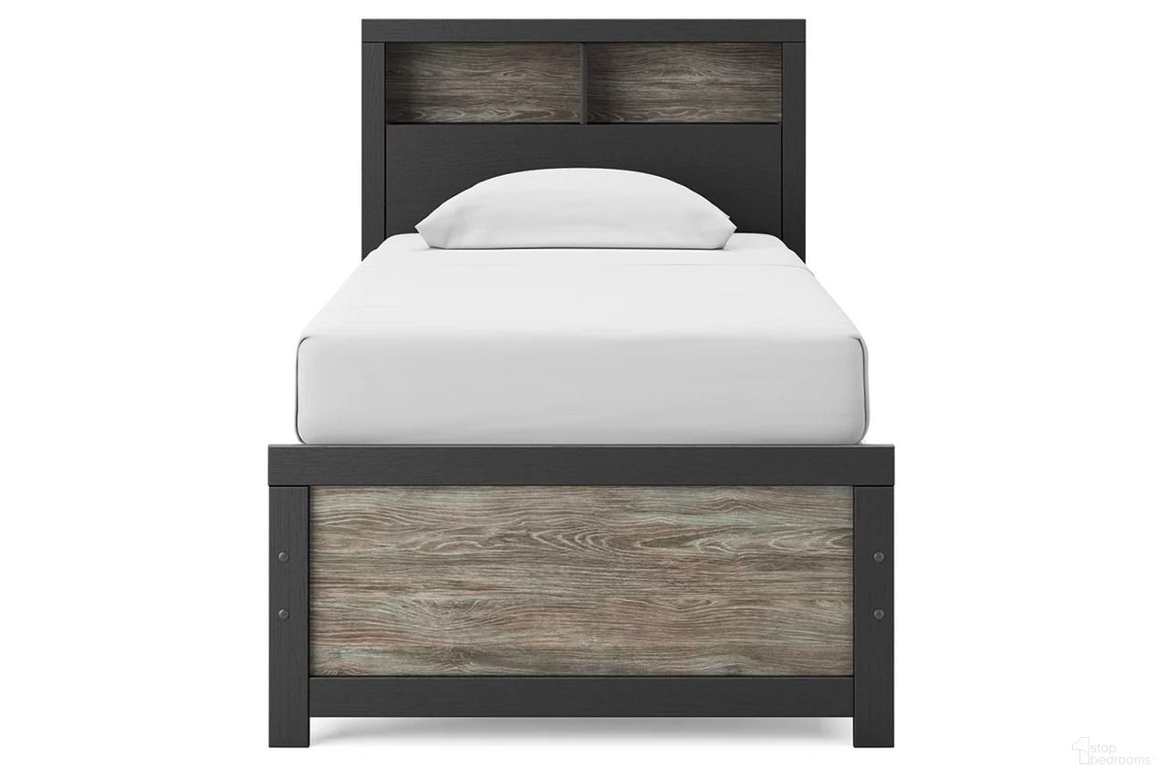 The appearance of Ryderton Twin Bookcase Bed In Black and Gray designed by Signature Design by Ashley in the transitional interior design. This black and gray piece of furniture was selected by 1StopBedrooms from Ryderton Collection to add a touch of cosiness and style into your home. Sku: NCB1118-52;NCB1118-63;NCB1118-83. Bed Type: Bookcase Bed. Bed Size: Twin.