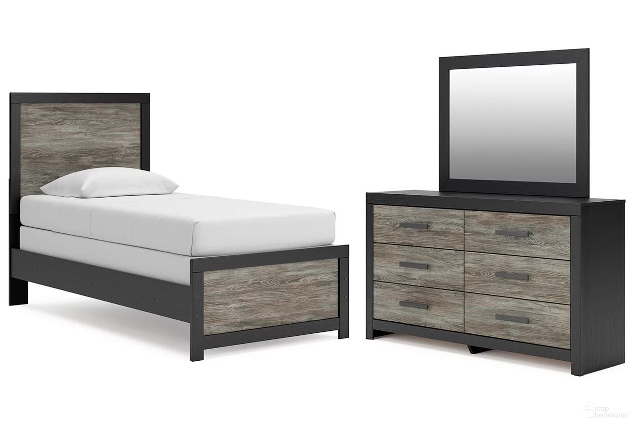 The appearance of Ryderton Youth Panel Bedroom Set In Black and Gray designed by Signature Design by Ashley in the transitional interior design. This black and gray piece of furniture  was selected by 1StopBedrooms from Ryderton Collection to add a touch of cosiness and style into your home. Sku: NCB1118-53;NCB1118-83;NCB1118-92. Material: Wood. Bed Size: Twin.
