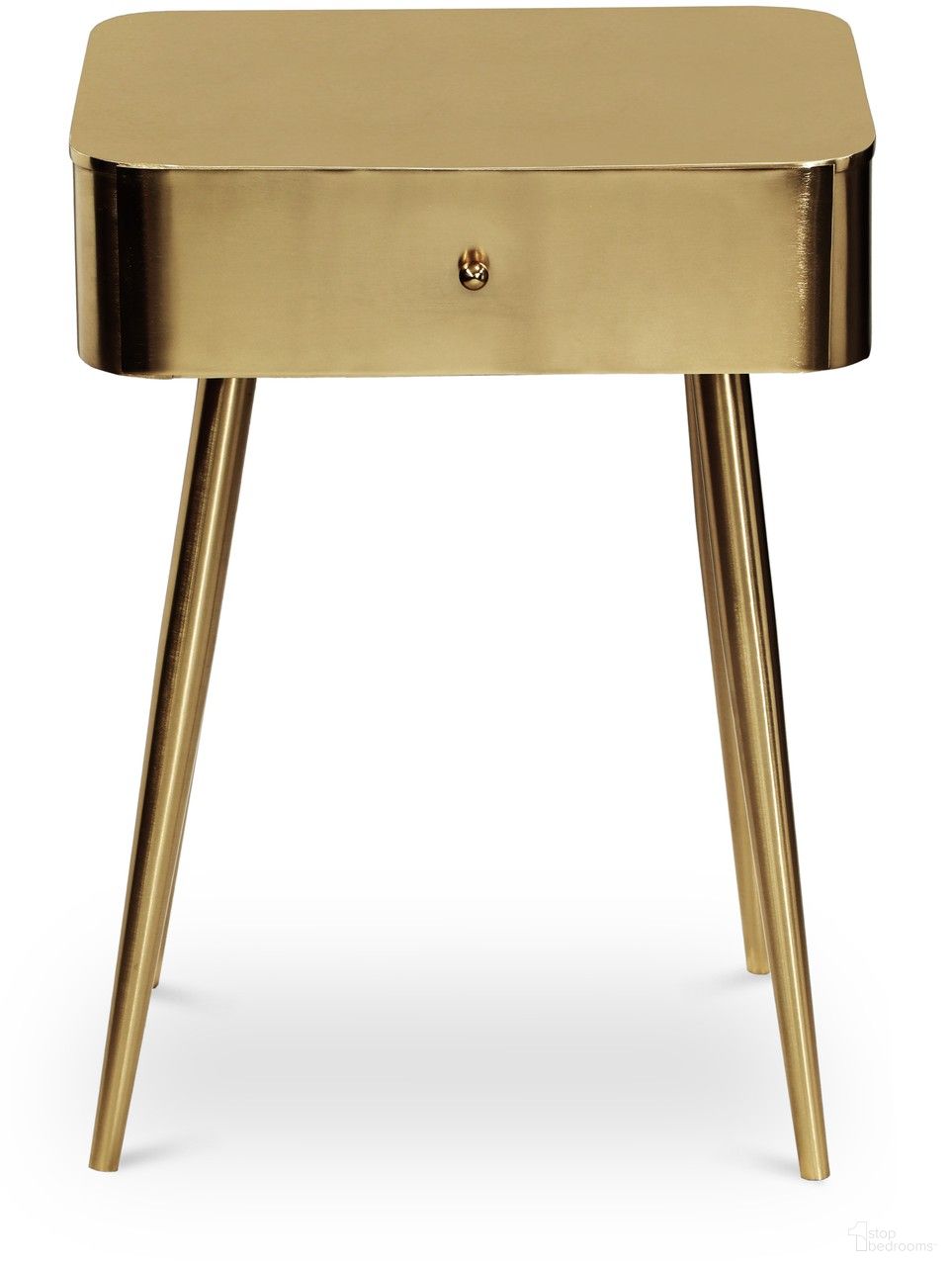 The appearance of Rylan Nightstand In Gold designed by Meridian in the modern / contemporary interior design. This gold piece of furniture was selected by 1StopBedrooms from Rylan Collection to add a touch of cosiness and style into your home. Sku: 331Gold. Material: Iron.