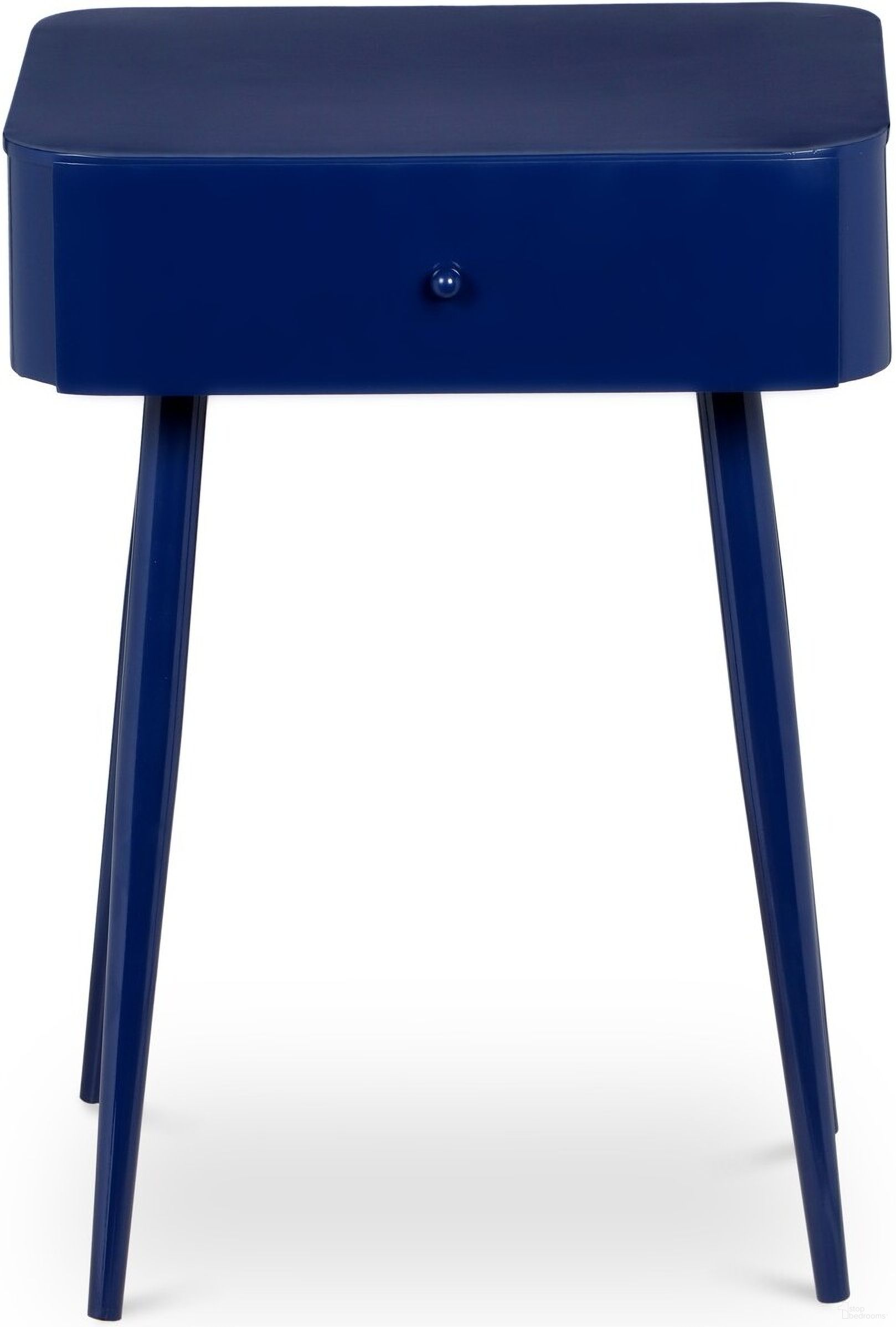 The appearance of Rylan Nightstand In Navy designed by Meridian in the modern / contemporary interior design. This navy piece of furniture was selected by 1StopBedrooms from Rylan Collection to add a touch of cosiness and style into your home. Sku: 331Navy. Material: Iron.