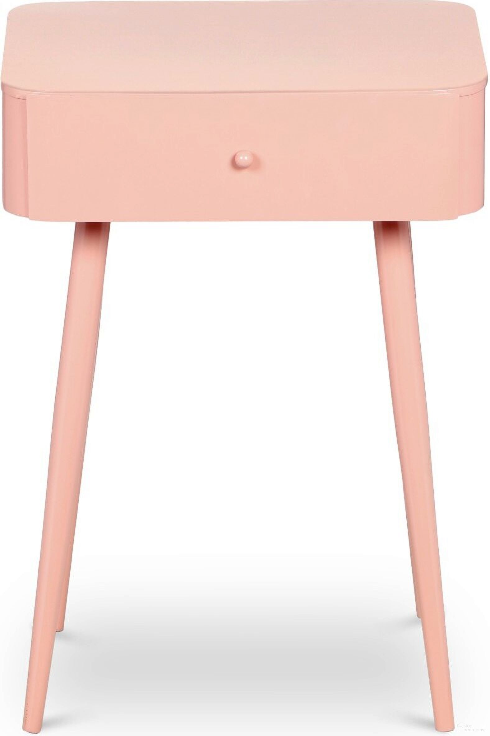 The appearance of Rylan Nightstand In Pink designed by Meridian in the modern / contemporary interior design. This pink piece of furniture was selected by 1StopBedrooms from Rylan Collection to add a touch of cosiness and style into your home. Sku: 331Pink. Material: Iron.
