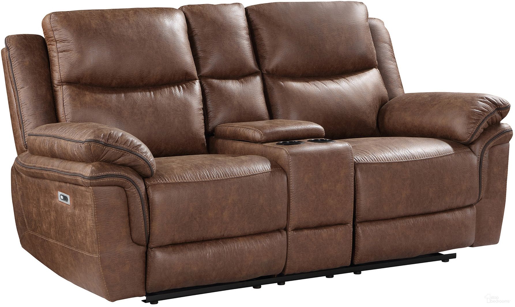 The appearance of Ryland Console Loveseat with Power Footrest In Brown designed by New Classic in the modern / contemporary interior design. This brown piece of furniture was selected by 1StopBedrooms from Ryland Collection to add a touch of cosiness and style into your home. Sku: U5985-25P1-BRN. Material: Fabric.