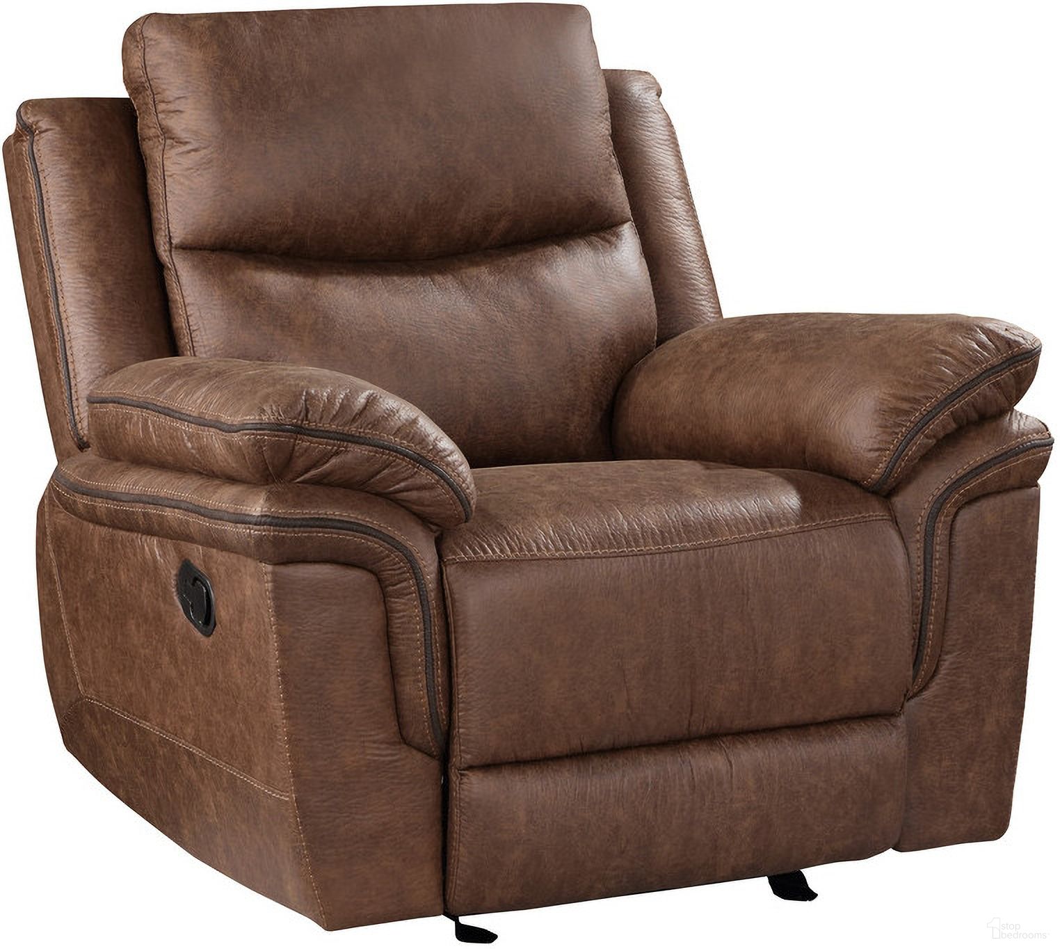 The appearance of Ryland Glider Recliner In Brown designed by New Classic in the modern / contemporary interior design. This brown piece of furniture  was selected by 1StopBedrooms from Ryland Collection to add a touch of cosiness and style into your home. Sku: U5985-13-BRN. Material: Fabric.