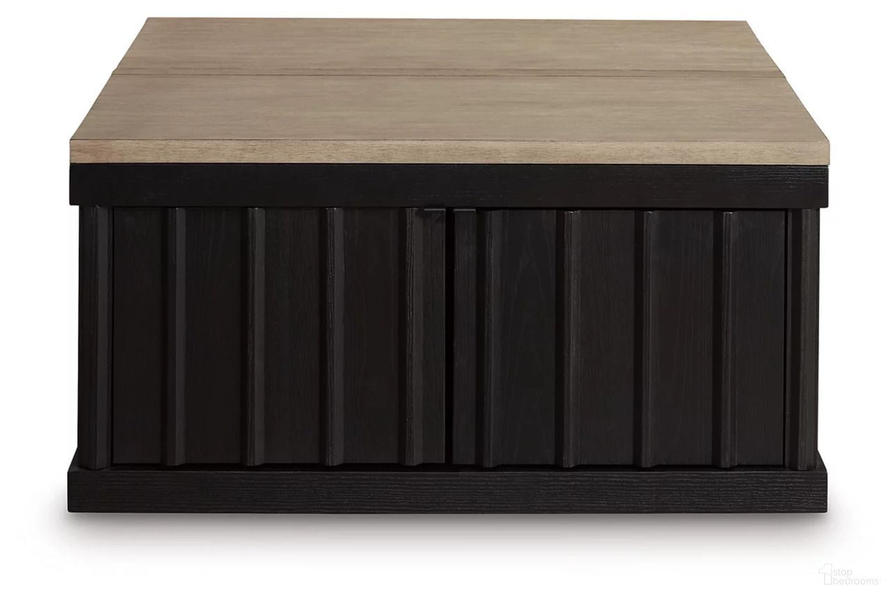 The appearance of Rylandyn Lift-Top Coffee Table In Light Brown and Black designed by Signature Design by Ashley in the modern / contemporary interior design. This light brown/black piece of furniture  was selected by 1StopBedrooms from Rylandyn Collection to add a touch of cosiness and style into your home. Sku: T721-00. Material: Wood.