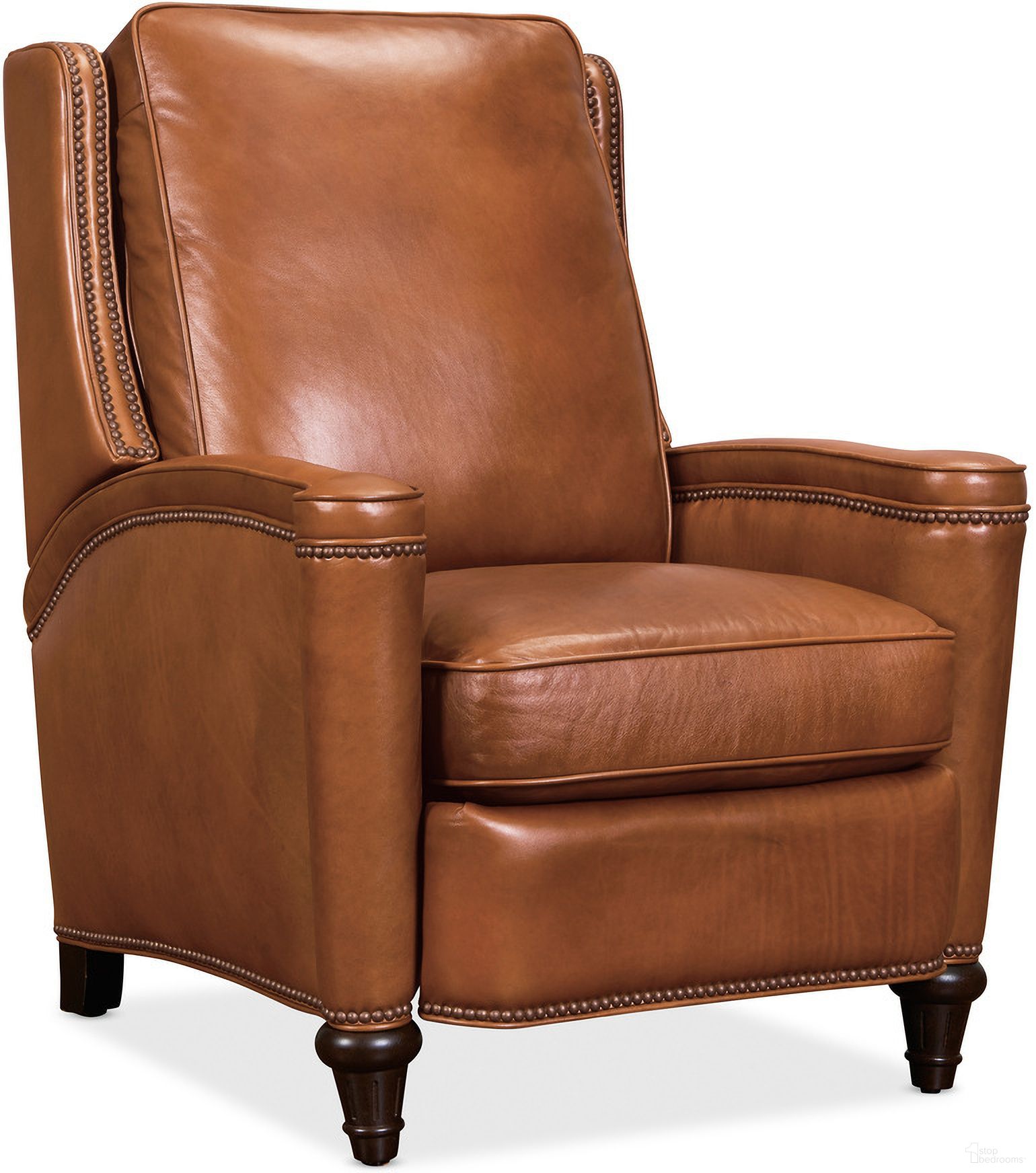 The appearance of Rylea Manual Push Back Recliner In Dark Wood designed by Hooker in the traditional interior design. This dark wood piece of furniture was selected by 1StopBedrooms from RC Collection to add a touch of cosiness and style into your home. Sku: RC216-PB-086. Material: Leather.