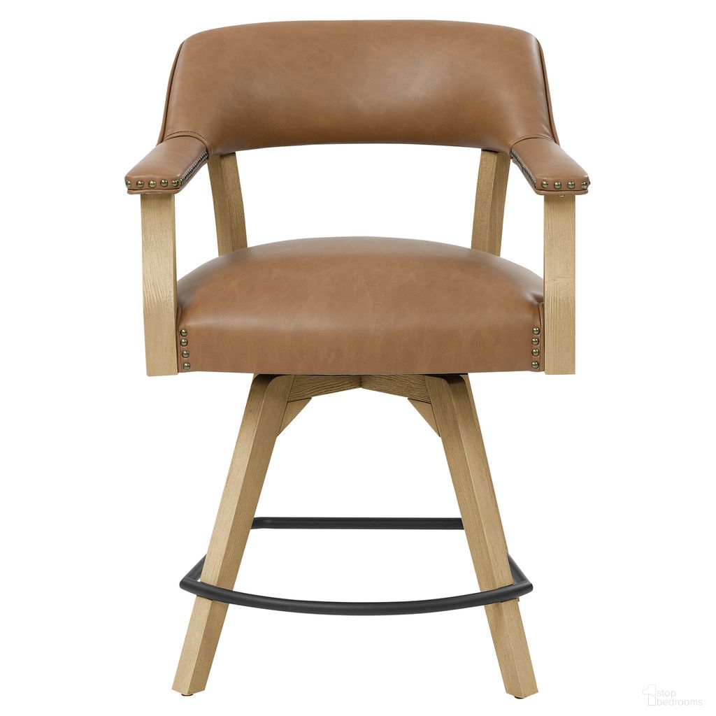 The appearance of Rylie 24 Inch Vegan Leather Swivel Counter Chair In Camel designed by Steve Silver in the modern / contemporary interior design. This camel piece of furniture was selected by 1StopBedrooms from Rylie Collection to add a touch of cosiness and style into your home. Sku: RL600ACCN. Material: MDF.