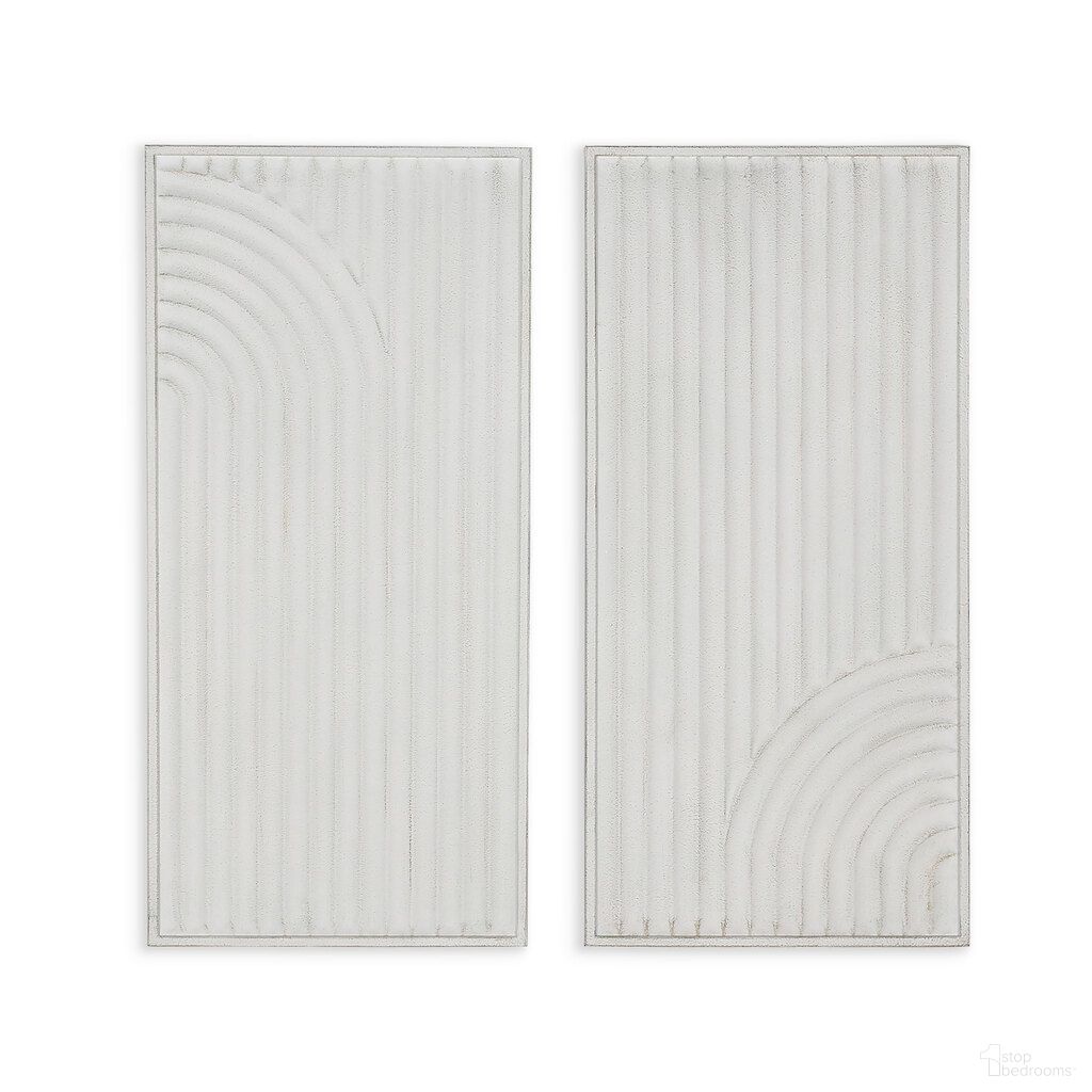 Saanvi Metal Wall Decor Set of 2 In White