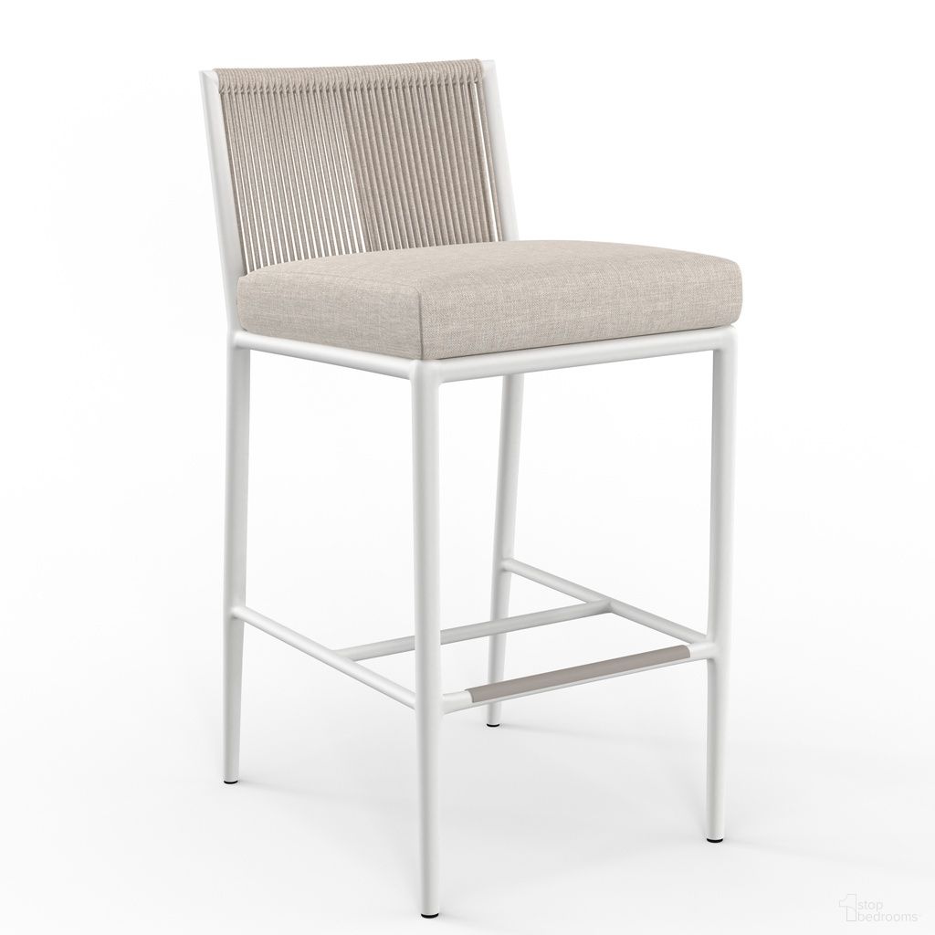 The appearance of Sabbia Barstool in Echo Ash designed by Sunset West in the modern / contemporary interior design. This echo ash piece of furniture  was selected by 1StopBedrooms from Sabbia Collection to add a touch of cosiness and style into your home. Sku: SW4901-7B-EASH-STKIT. Material: Olefin Rope.