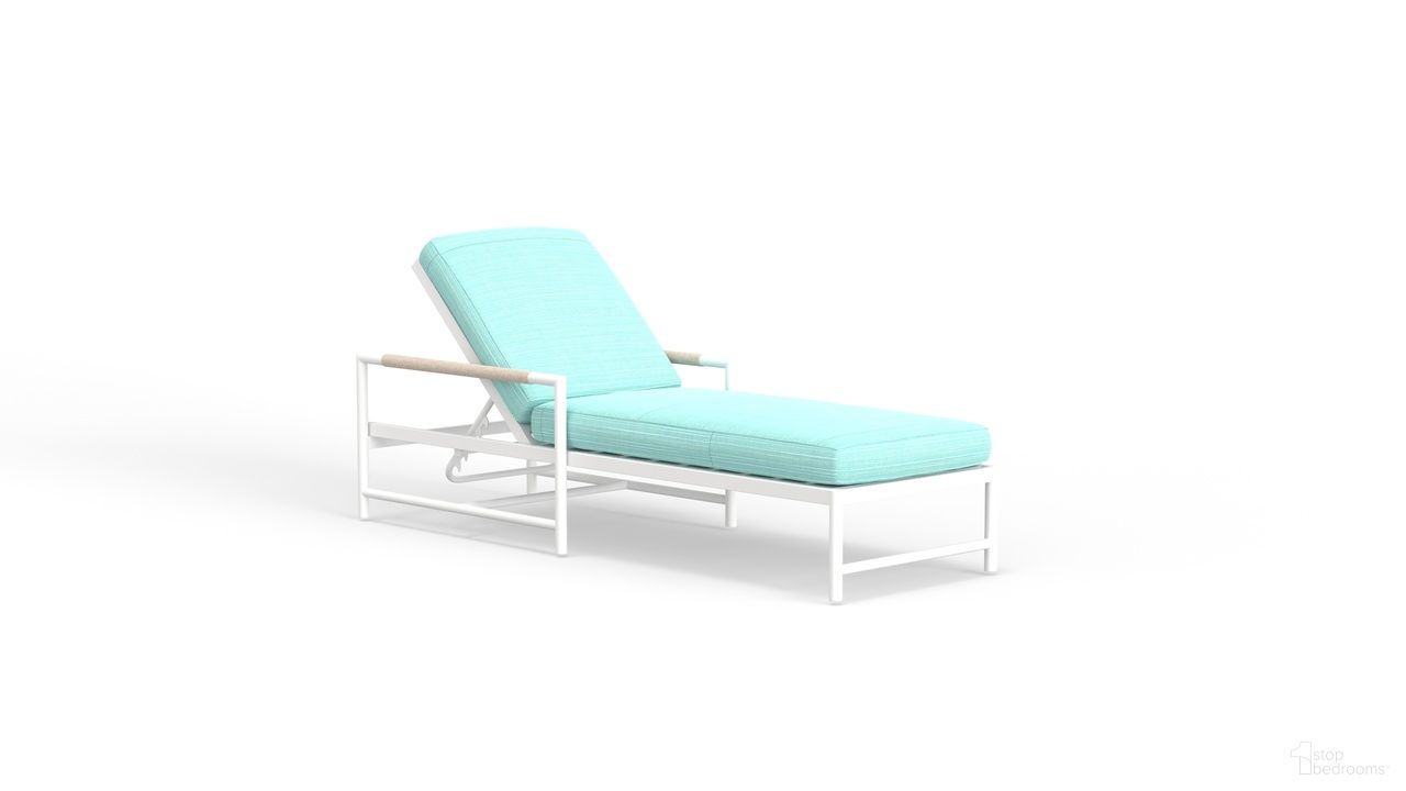 The appearance of Sabbia Chaise in Dupione Celeste designed by Sunset West in the transitional interior design. This dupione celeste piece of furniture was selected by 1StopBedrooms from Sabbia Collection to add a touch of cosiness and style into your home. Sku: SW4901-9-8067. Material: Olefin Rope.