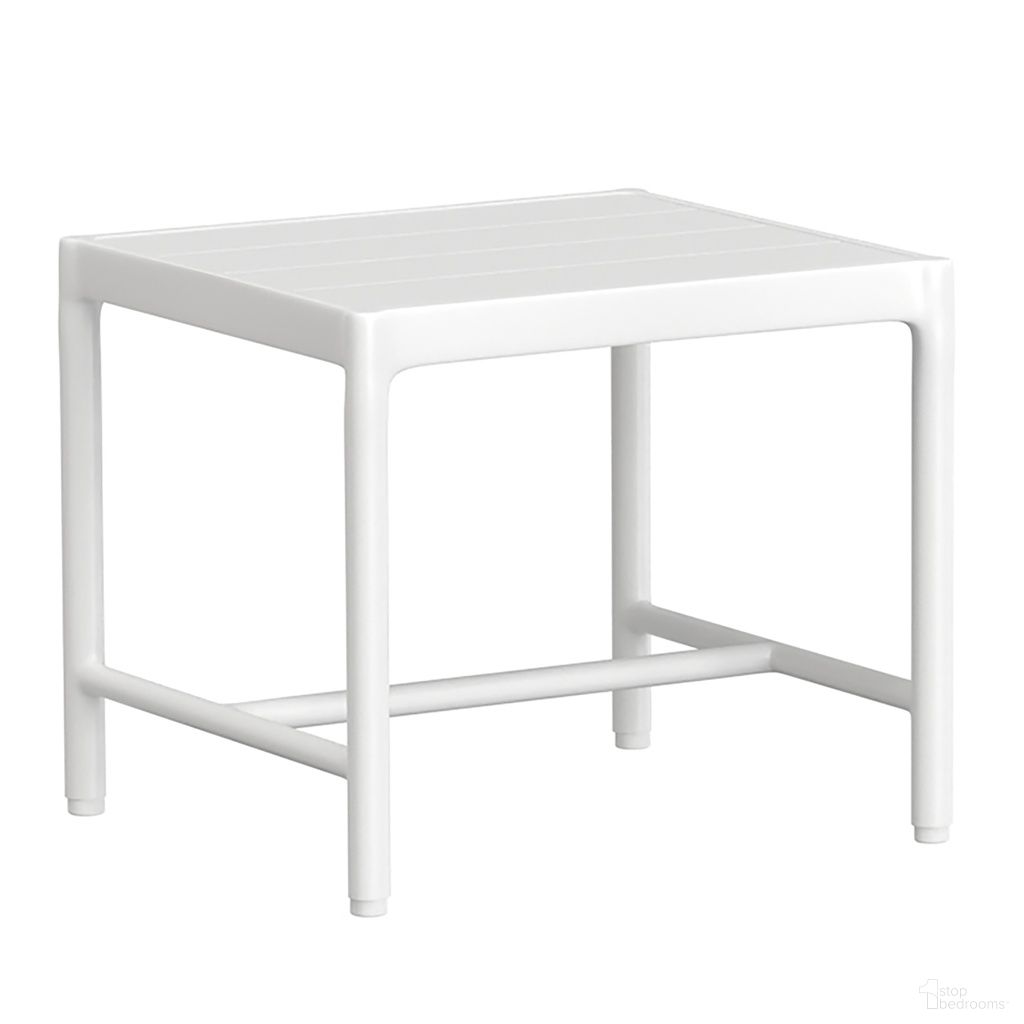 The appearance of Sabbia End Table in Satin White designed by Sunset West in the modern / contemporary interior design. This satin white piece of furniture  was selected by 1StopBedrooms from Sabbia Collection to add a touch of cosiness and style into your home. Sku: SW4901-ET. Material: Aluminum.