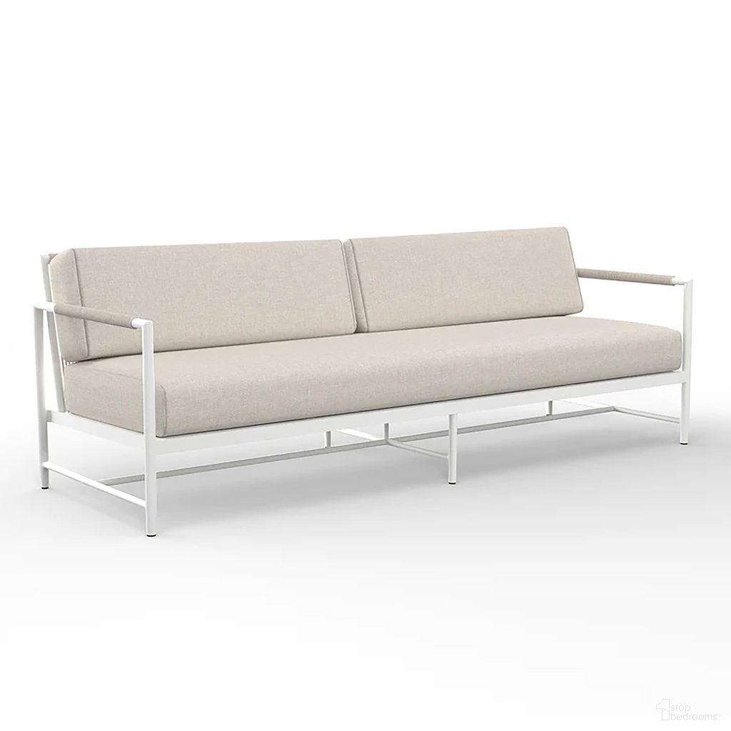 The appearance of Sabbia Sofa in Echo Ash designed by Sunset West in the modern / contemporary interior design. This echo ash piece of furniture  was selected by 1StopBedrooms from Sabbia Collection to add a touch of cosiness and style into your home. Sku: SW4901-23-EASH-STKIT. Material: Olefin Rope.
