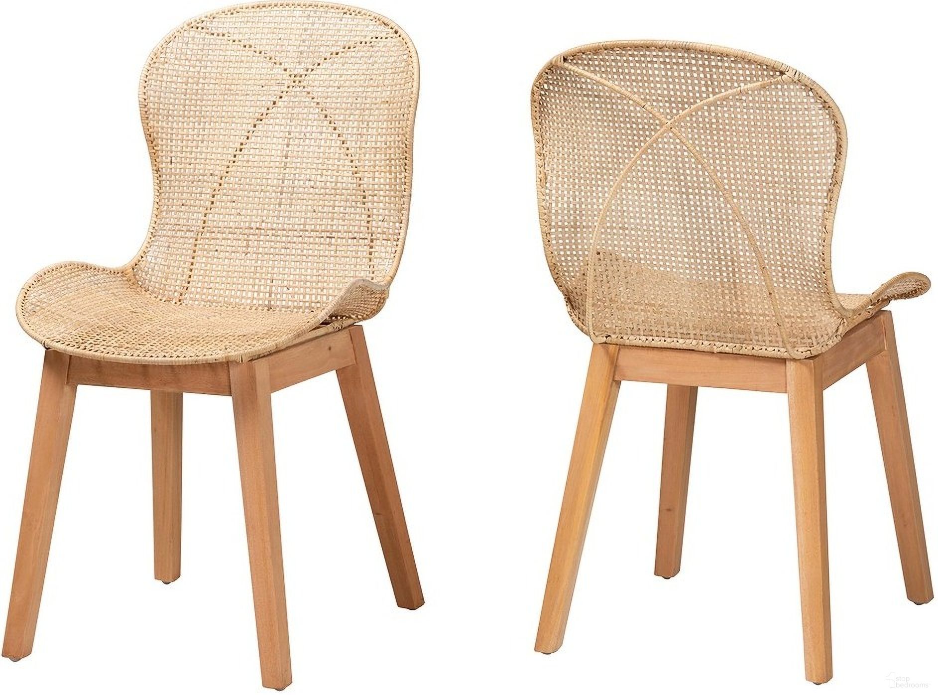 The appearance of Sabelle Mahogany and Rattan Dining Chair Set of 2 In Natural Brown designed by Baxton Studio in the interior design. This natural brown piece of furniture was selected by 1StopBedrooms from Sabelle Collection to add a touch of cosiness and style into your home. Sku: Santa2-Natural Rattan-DC. Material: Metal. Chair Type: Side Chair.
