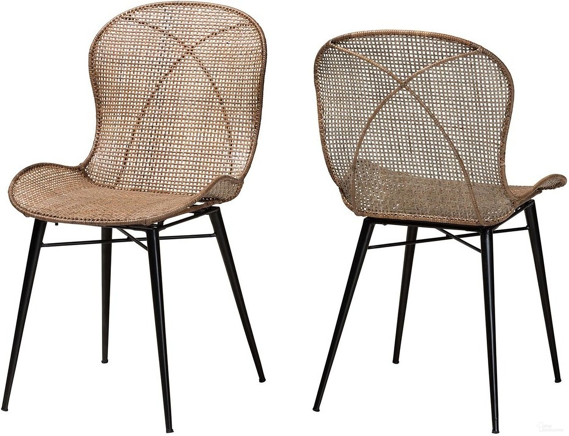 The appearance of Sabelle Rattan and Metal Dining Chair Set of 2 In Grey and Black designed by Baxton Studio in the  interior design. This grey/black piece of furniture  was selected by 1StopBedrooms from Sabelle Collection to add a touch of cosiness and style into your home. Sku: Santa2-Light Grey Rattan-DC. Material: Natural Rattan. Chair Type: Side Chair.
