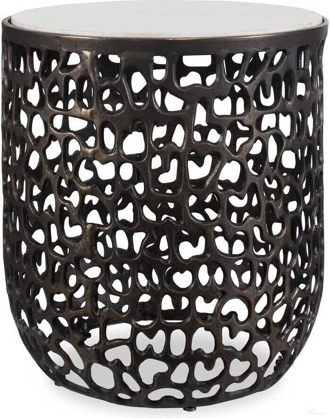 The appearance of Sabena Marble Outdoor Side Table In Black and White designed by Uttermost in the modern / contemporary interior design. This black and white piece of furniture was selected by 1StopBedrooms from Sabena Collection to add a touch of cosiness and style into your home. Sku: 50227. Material: Metal.