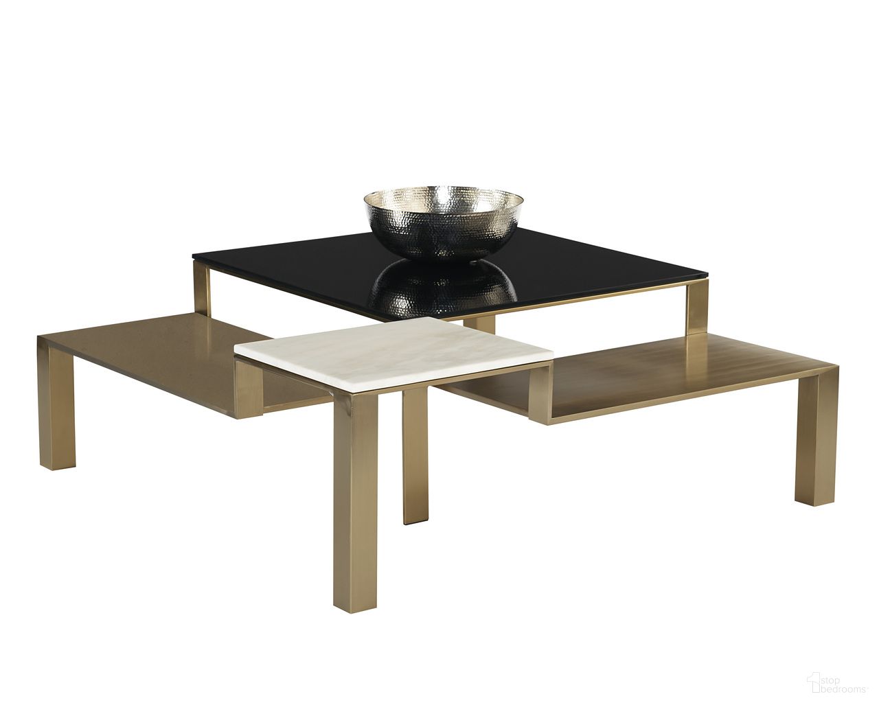Saber Coffee Table In Black and Champagne Gold