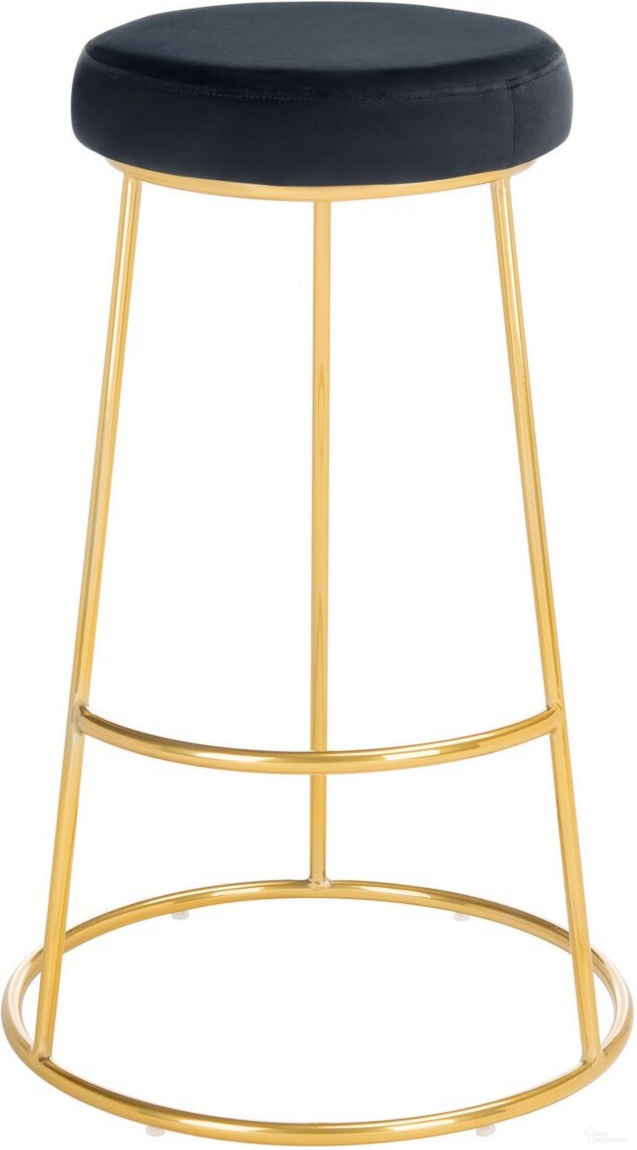 Sabina Round Bar Stool in Black and Gold