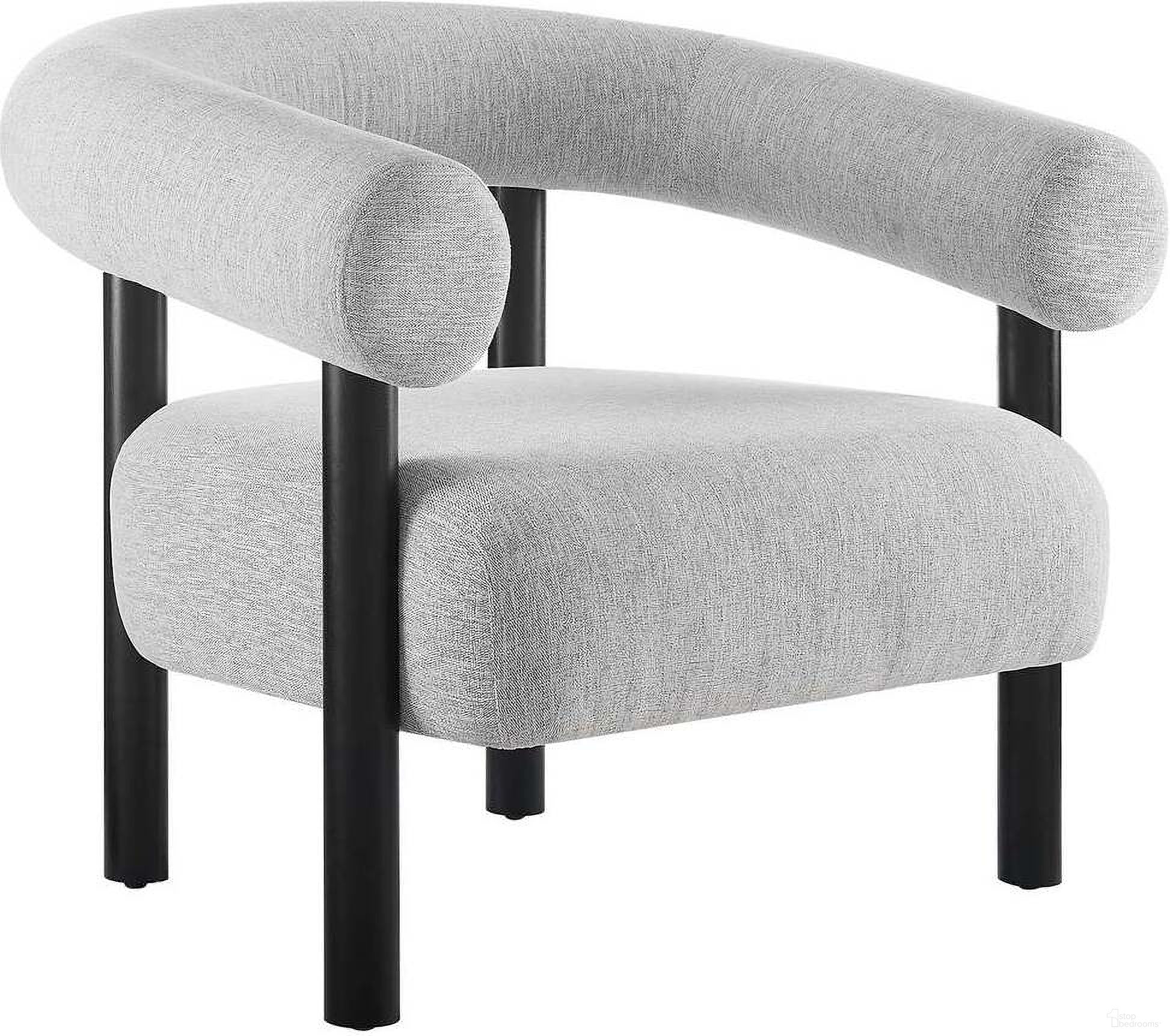 The appearance of Sable Upholstered Fabric Arm Chair In Light Gray and Black designed by Modway in the modern / contemporary interior design. This light grey piece of furniture was selected by 1StopBedrooms from Sable Collection to add a touch of cosiness and style into your home. Sku: EEI-6689-LGR-BLK. Material: Rubberwood.