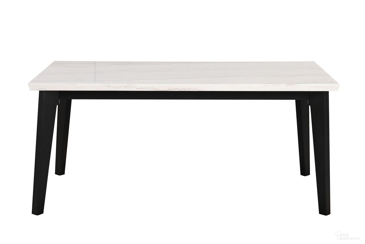 The appearance of Sabro Rect Dining Table with Marble Top In Black and White designed by Furniture of America in the modern / contemporary interior design. This black/white piece of furniture  was selected by 1StopBedrooms from Sabro Collection to add a touch of cosiness and style into your home. Sku: FM3330BK-T-1;FM3330BK-T-2. Table Base Style: Legs. Material: Marble. Table Top Shape: Rectangular. Size: 38" x 70".