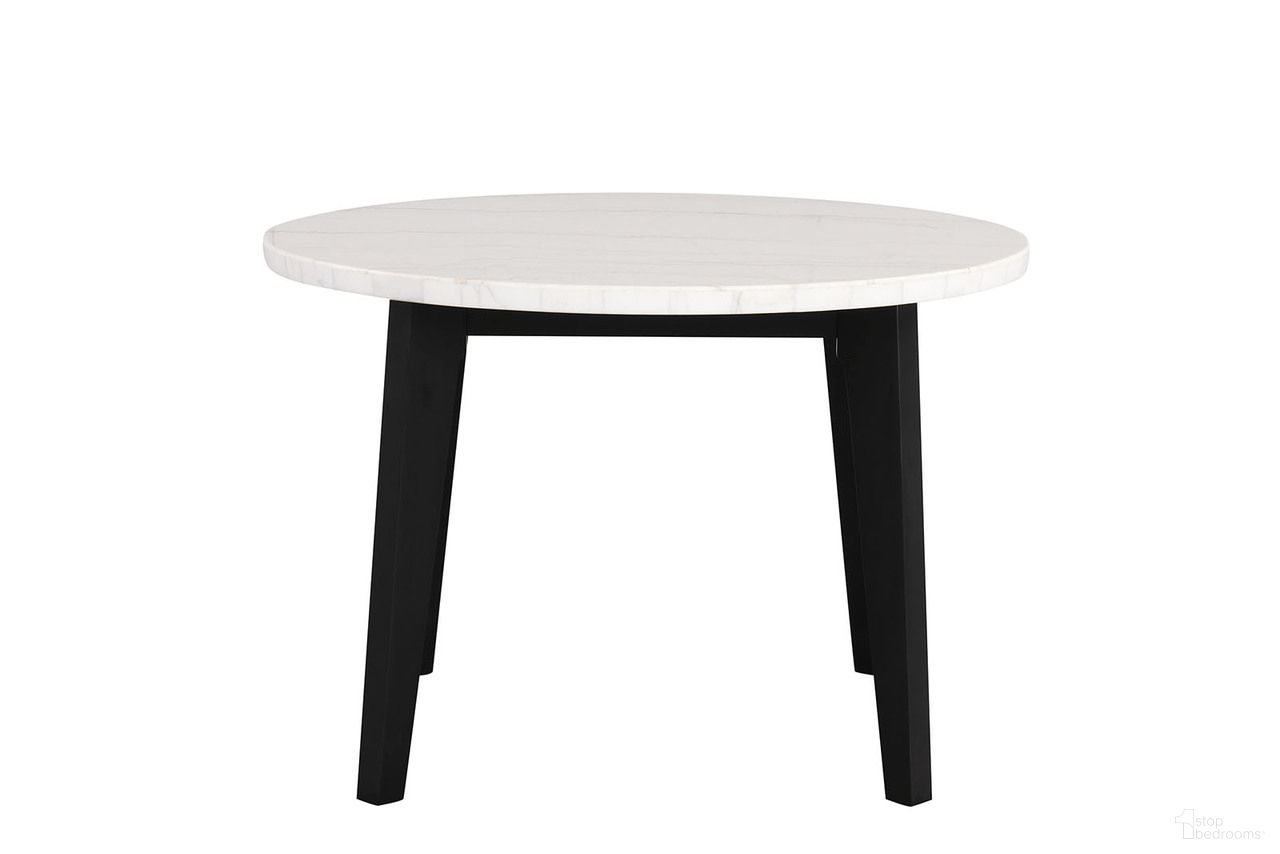 The appearance of Sabro Round Dining Table with Marble Top In Black and White designed by Furniture of America in the modern / contemporary interior design. This black/white piece of furniture  was selected by 1StopBedrooms from Sabro Collection to add a touch of cosiness and style into your home. Sku: FM3330BK-RT-1;FM3330BK-T-2. Table Base Style: Legs. Table Top Shape: Round. Material: Marble. Size: 45".