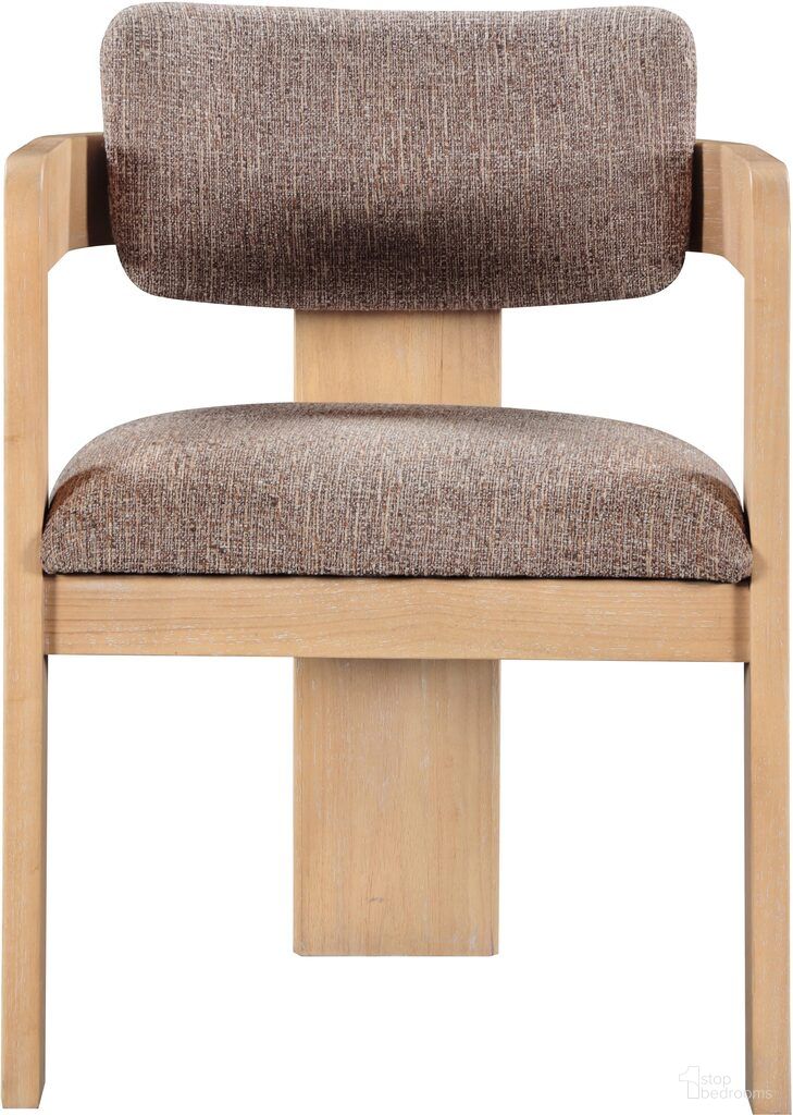 The appearance of Sacha Linen Textured Fabric Dining Chair Set of 2 In Brown and Natural designed by Meridian in the modern / contemporary interior design. This brown and natural piece of furniture was selected by 1StopBedrooms from Sacha Collection to add a touch of cosiness and style into your home. Sku: 11091Brown-C. Material: Polyester. Chair Type: Arm Chair.