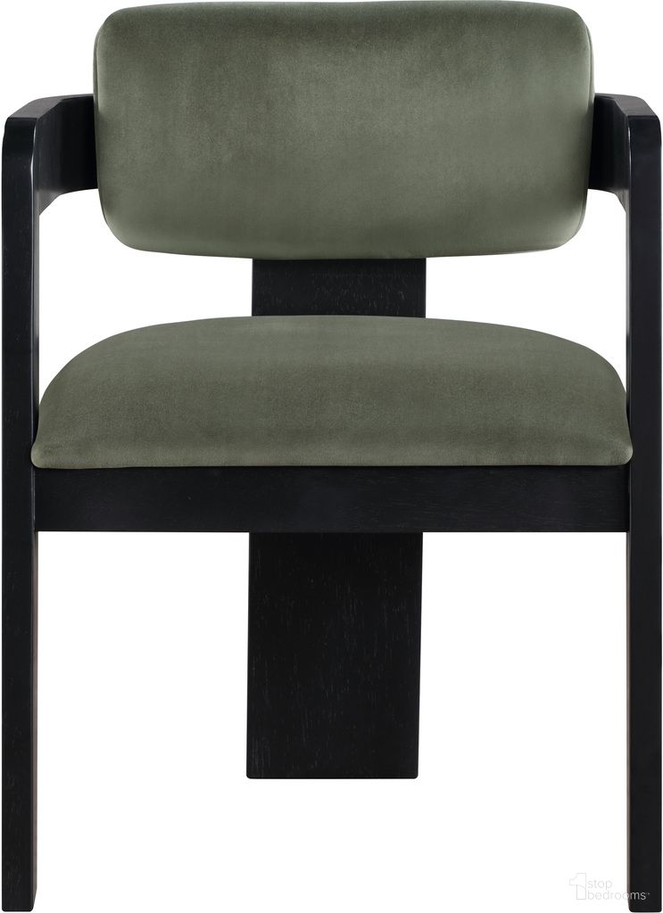 The appearance of Sacha Velvet Dining Chair Set of 2 In Black and Green designed by Meridian in the modern / contemporary interior design. This black/green piece of furniture  was selected by 1StopBedrooms from Sacha Collection to add a touch of cosiness and style into your home. Sku: 11095Green-C. Material: Velvet. Chair Type: Arm Chair.