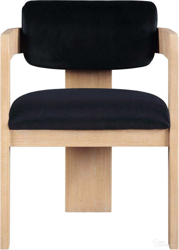 The appearance of Sacha Velvet Dining Chair Set of 2 In Black and Natural designed by Meridian in the modern / contemporary interior design. This black and natural piece of furniture was selected by 1StopBedrooms from Sacha Collection to add a touch of cosiness and style into your home. Sku: 11094Black-C. Material: Velvet. Chair Type: Arm Chair.