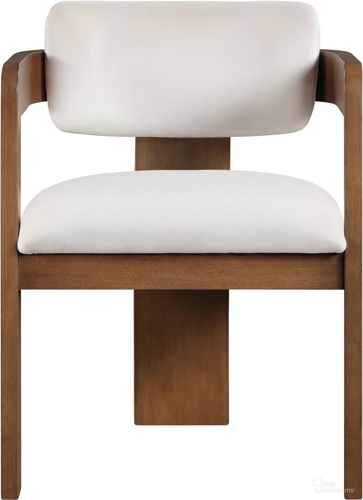 The appearance of Sacha Velvet Dining Chair Set of 2 In Brown and Cream designed by Meridian in the modern / contemporary interior design. This brown and cream piece of furniture was selected by 1StopBedrooms from Sacha Collection to add a touch of cosiness and style into your home. Sku: 11096Cream-C. Material: Velvet. Chair Type: Arm Chair.