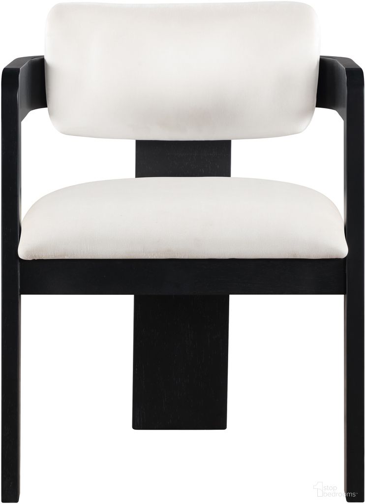The appearance of Sacha Velvet Dining Chair Set of 2 In Cream and Black designed by Meridian in the modern / contemporary interior design. This cream and black piece of furniture was selected by 1StopBedrooms from Sacha Collection to add a touch of cosiness and style into your home. Sku: 11095Cream-C. Material: Velvet. Chair Type: Arm Chair.