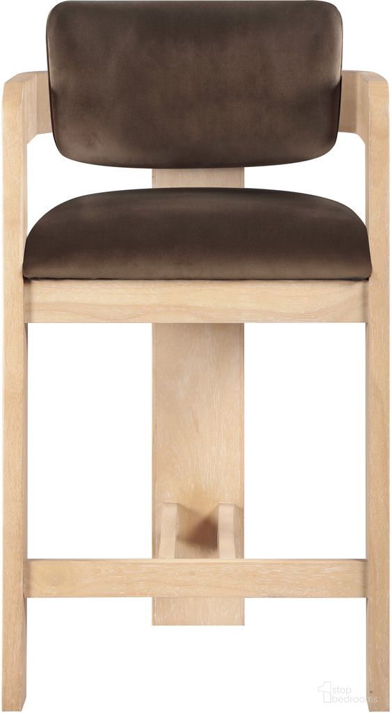 The appearance of Sacha Velvet Stool In Brown and Natural designed by Meridian in the modern / contemporary interior design. This brown and natural piece of furniture  was selected by 1StopBedrooms from Sacha Collection to add a touch of cosiness and style into your home. Sku: 11077Brown-C. Material: Velvet.