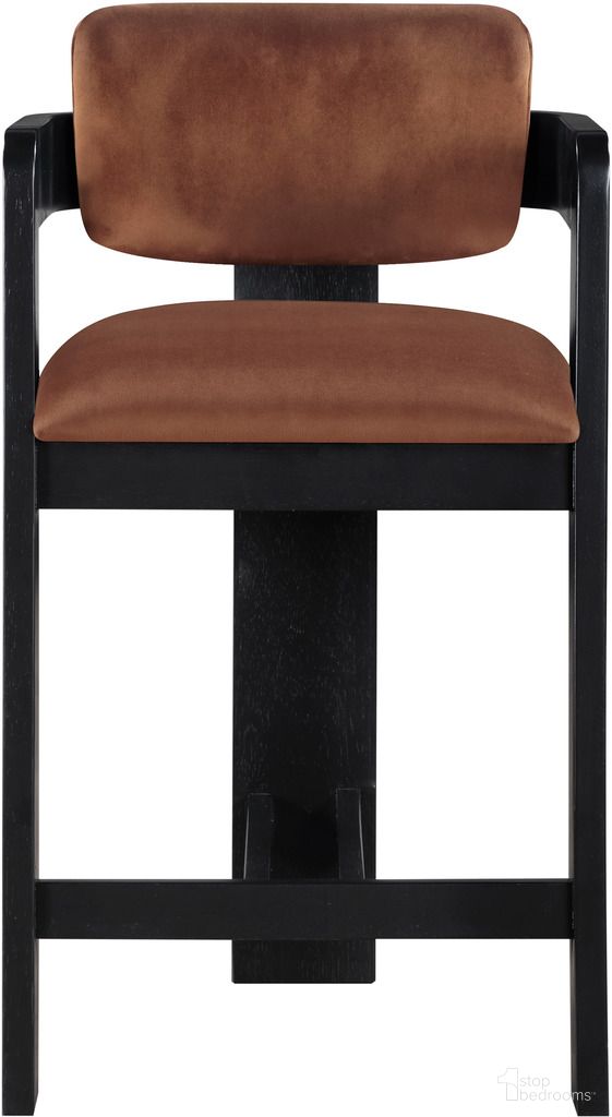 The appearance of Sacha Velvet Stool In Cognac and Black designed by Meridian in the modern / contemporary interior design. This cognac and black piece of furniture was selected by 1StopBedrooms from Sacha Collection to add a touch of cosiness and style into your home. Sku: 11078Cognac-C. Material: Velvet.