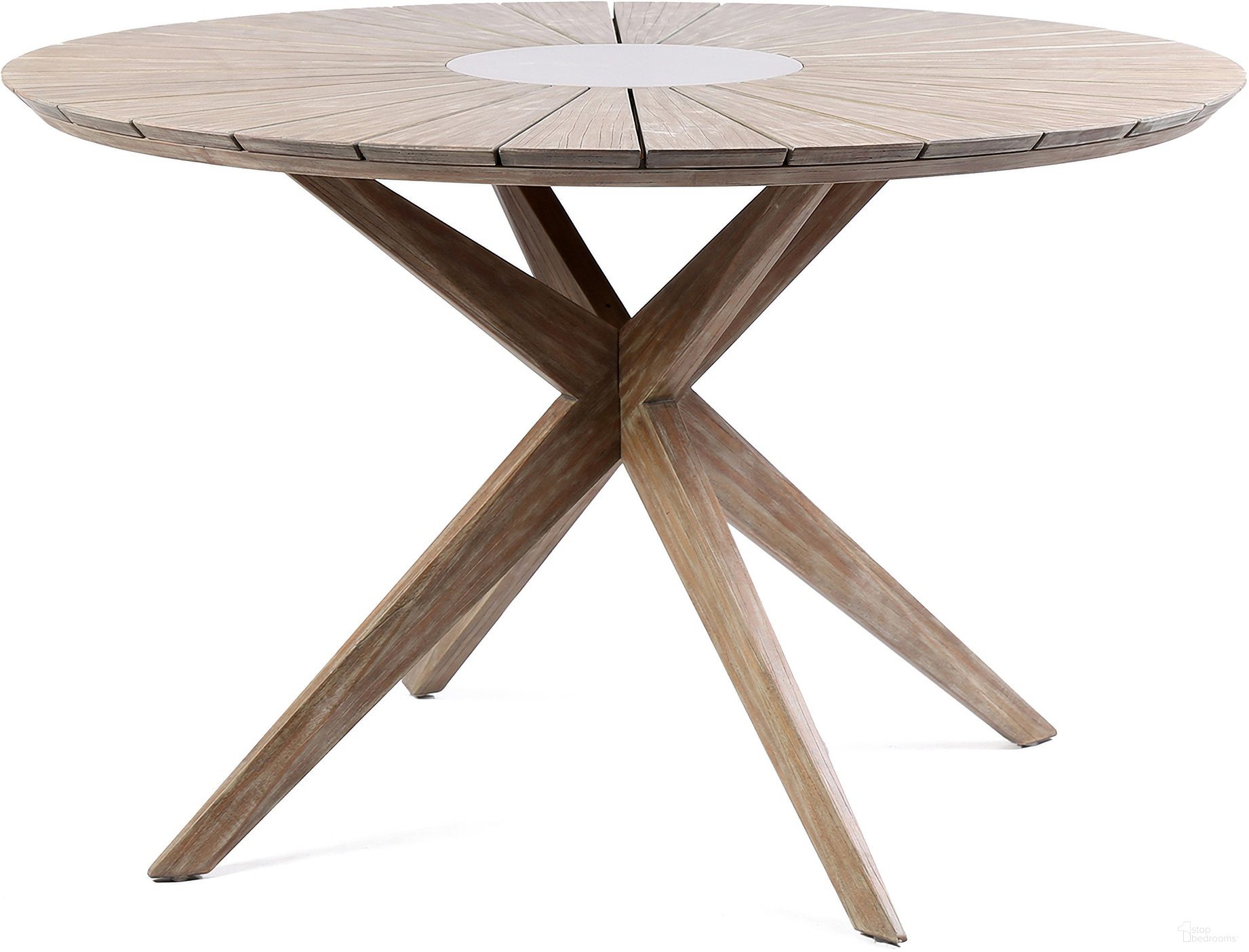 The appearance of Sachi Outdoor Light Eucalyptus Wood and Concrete Round Dining Table designed by Armen Living in the modern / contemporary interior design. This light brown piece of furniture was selected by 1StopBedrooms from Sachi Collection to add a touch of cosiness and style into your home. Sku: 840254333369. Table Base Style: Pedestal. Table Top Shape: Round. Material: Stone.