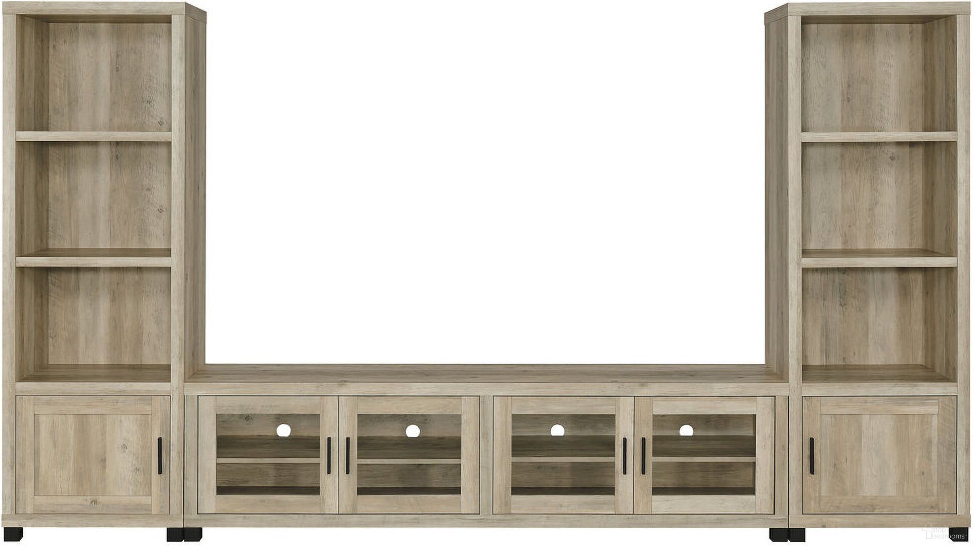 Sachin 3-piece Entertainment Center With 79 Inch TV Stand Antique Pine