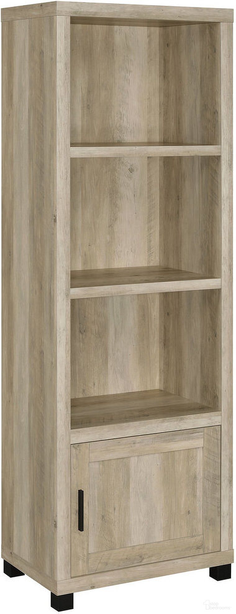 Sachin 3-shelf Media Tower With Storage Cabinet Antique Pine