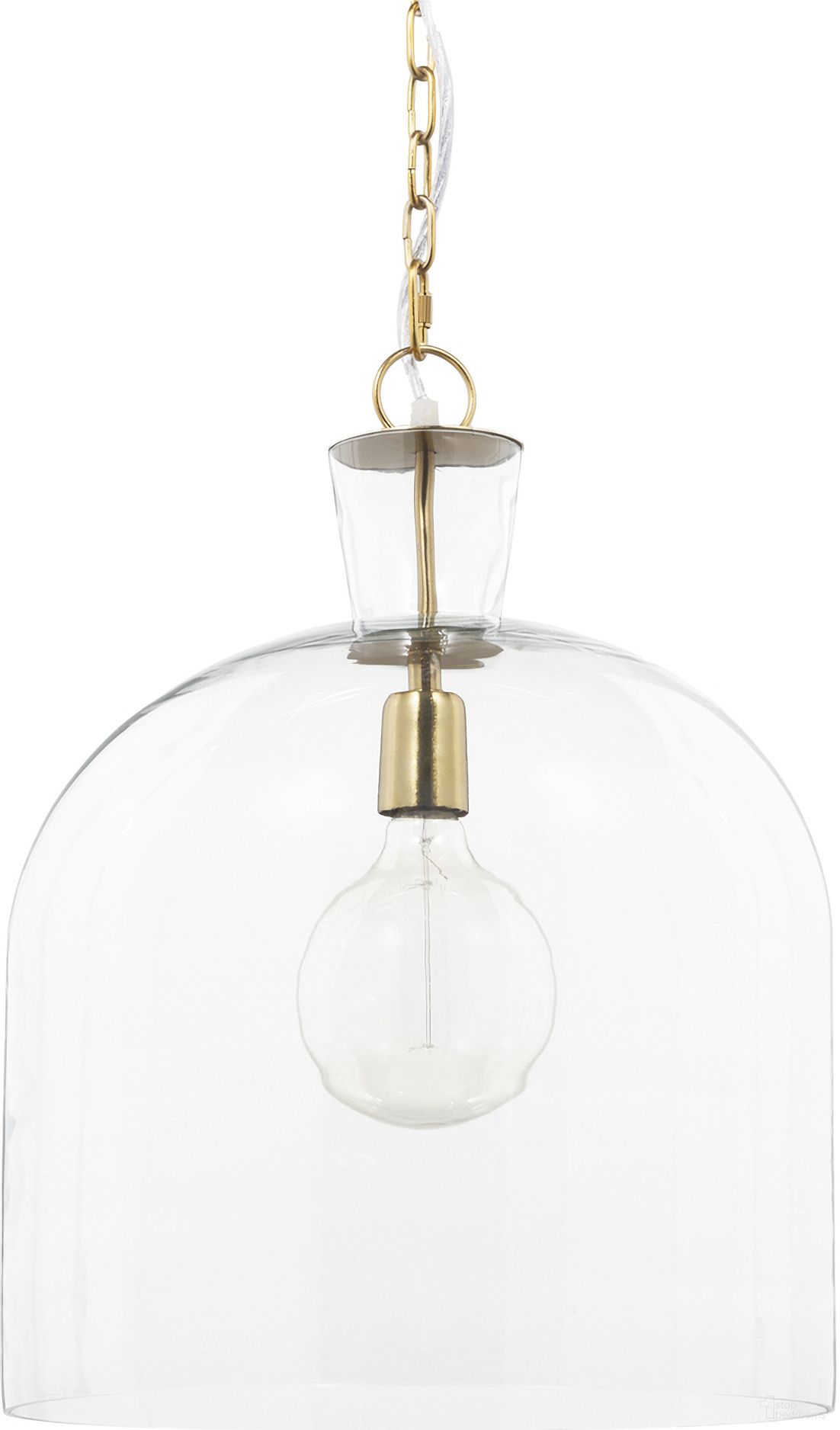 The appearance of Sadah Clear Blown Glass with Gold Metal Large Pendant Light In Brown designed by Mercana in the modern / contemporary interior design. This brown piece of furniture  was selected by 1StopBedrooms from Sadah Collection to add a touch of cosiness and style into your home. Sku: 70753. Material: Metal.