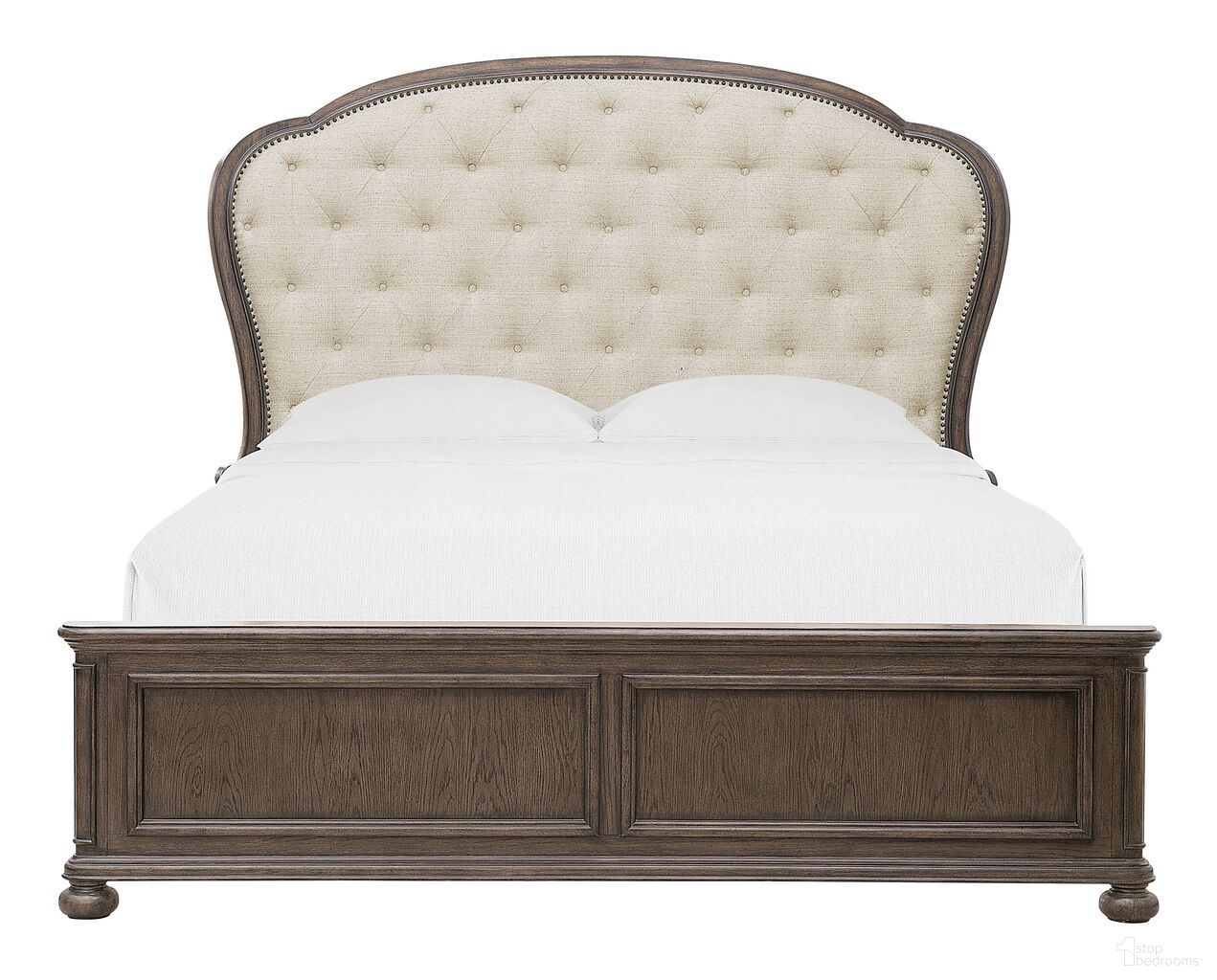 The appearance of Saddle Creek King Upholstered Bed In Timber Brown designed by Pulaski in the traditional interior design. This timber brown piece of furniture was selected by 1StopBedrooms from Saddle Creek Collection to add a touch of cosiness and style into your home. Sku: P412180;P412181;P412172. Bed Size: King. Material: Solid Rubberwood. Bed Type: Upholstered Bed.