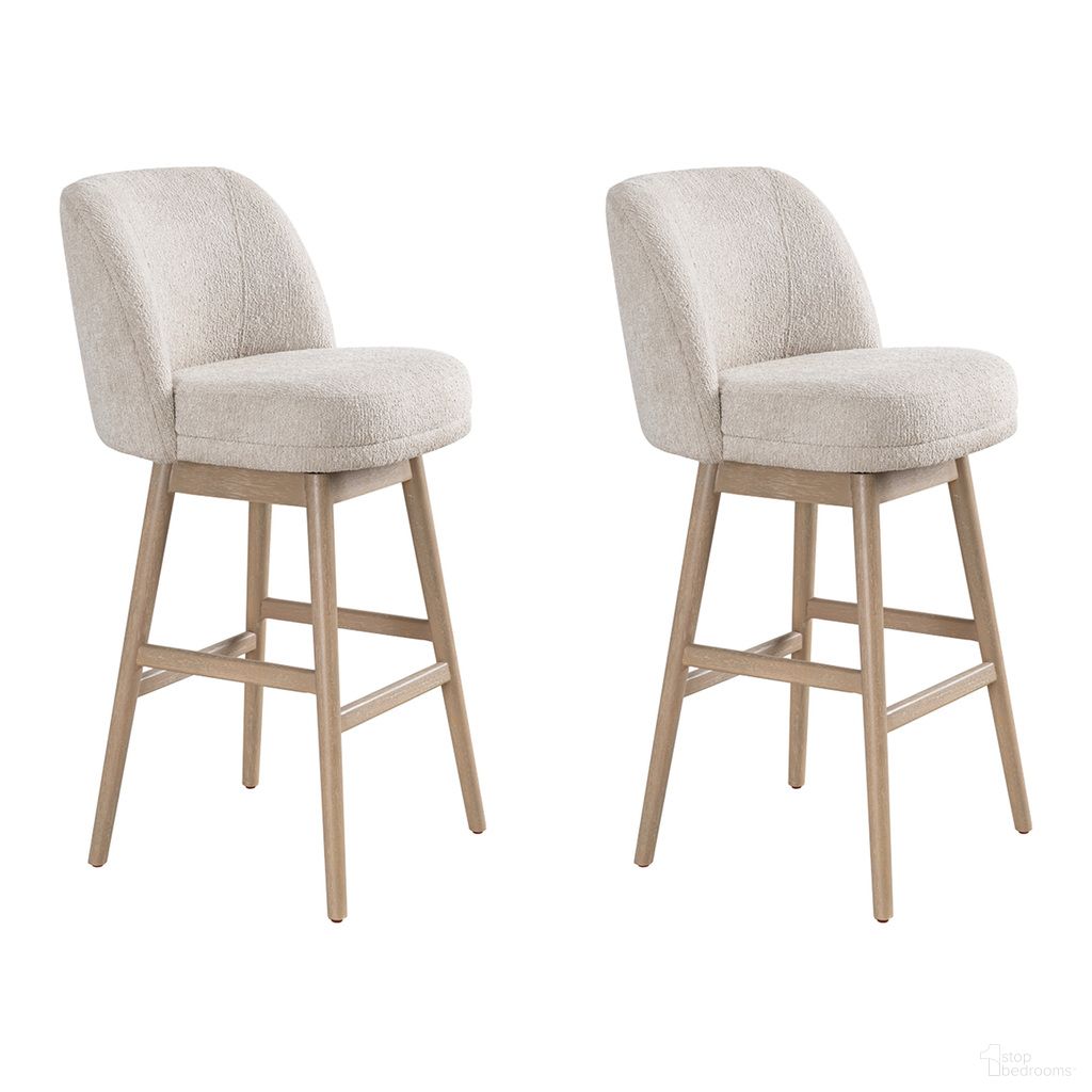 The appearance of Sadie 30 Inch Bar Height Swivel Barstool Set of 2 In Ancient Stone designed by Armen Living in the modern / contemporary interior design. This ancient stone piece of furniture was selected by 1StopBedrooms from Sadie Collection to add a touch of cosiness and style into your home. Sku: LCSABAWOAS30;LCSABAWOAS30. Material: Polyester.