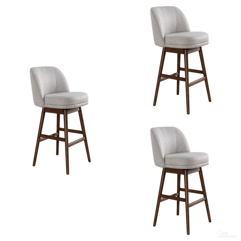 The appearance of Sadie 30 Inch Bar Height Swivel Barstool Set of 3 In Taupe and Brown designed by Armen Living in the modern / contemporary interior design. This taupe and brown piece of furniture  was selected by 1StopBedrooms from Sadie Collection to add a touch of cosiness and style into your home. Sku: LCSABABRNTP30;LCSABABRNTP30;LCSABABRNTP30. Material: Polyester.