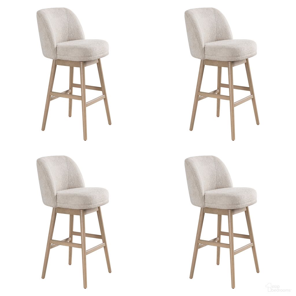 The appearance of Sadie 30 Inch Bar Height Swivel Barstool Set of 4 In Ancient Stone designed by Armen Living in the modern / contemporary interior design. This ancient stone piece of furniture was selected by 1StopBedrooms from Sadie Collection to add a touch of cosiness and style into your home. Sku: LCSABAWOAS30;LCSABAWOAS30;LCSABAWOAS30;LCSABAWOAS30. Material: Polyester.
