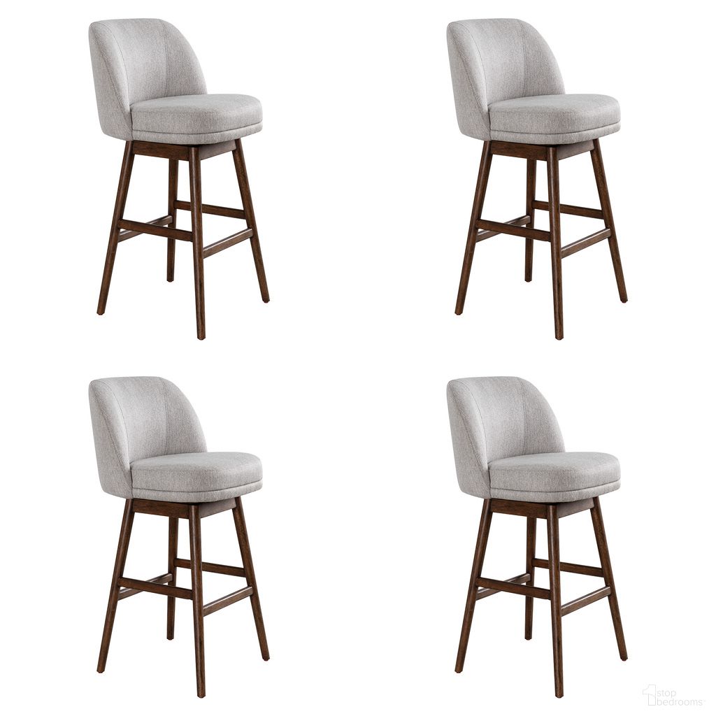The appearance of Sadie 30 Inch Bar Height Swivel Barstool Set of 4 In Taupe and Brown designed by Armen Living in the modern / contemporary interior design. This taupe and brown piece of furniture  was selected by 1StopBedrooms from Sadie Collection to add a touch of cosiness and style into your home. Sku: LCSABABRNTP30;LCSABABRNTP30;LCSABABRNTP30;LCSABABRNTP30. Material: Polyester.