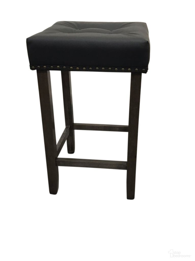 The appearance of Sadie Tufted Upholstered Barstool Set of 2 In Gotham Grey designed by Carolina Living in the transitional interior design. This gotham grey and grey piece of furniture  was selected by 1StopBedrooms from Sadie Collection to add a touch of cosiness and style into your home. Sku: BS-1424-SS-GGGR. Material: Rubberwood.