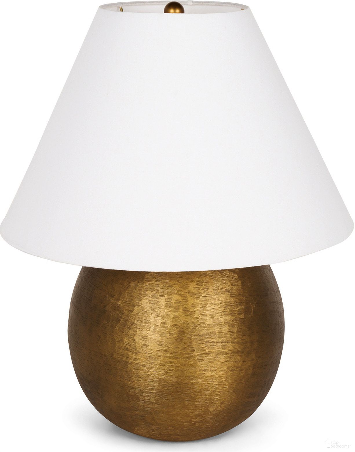 Sadiyah Brushed Metal with Cream Shade Table Lamp In Antique Gold