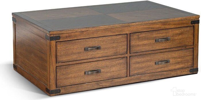 The appearance of Coffee Table with 4 Drawer and Caster In Brown designed by Sunny Designs in the traditional interior design. This nature walk piece of furniture was selected by 1StopBedrooms from 3299 Collection to add a touch of cosiness and style into your home. Sku: 3299NW-C. Material: Solid Wood.