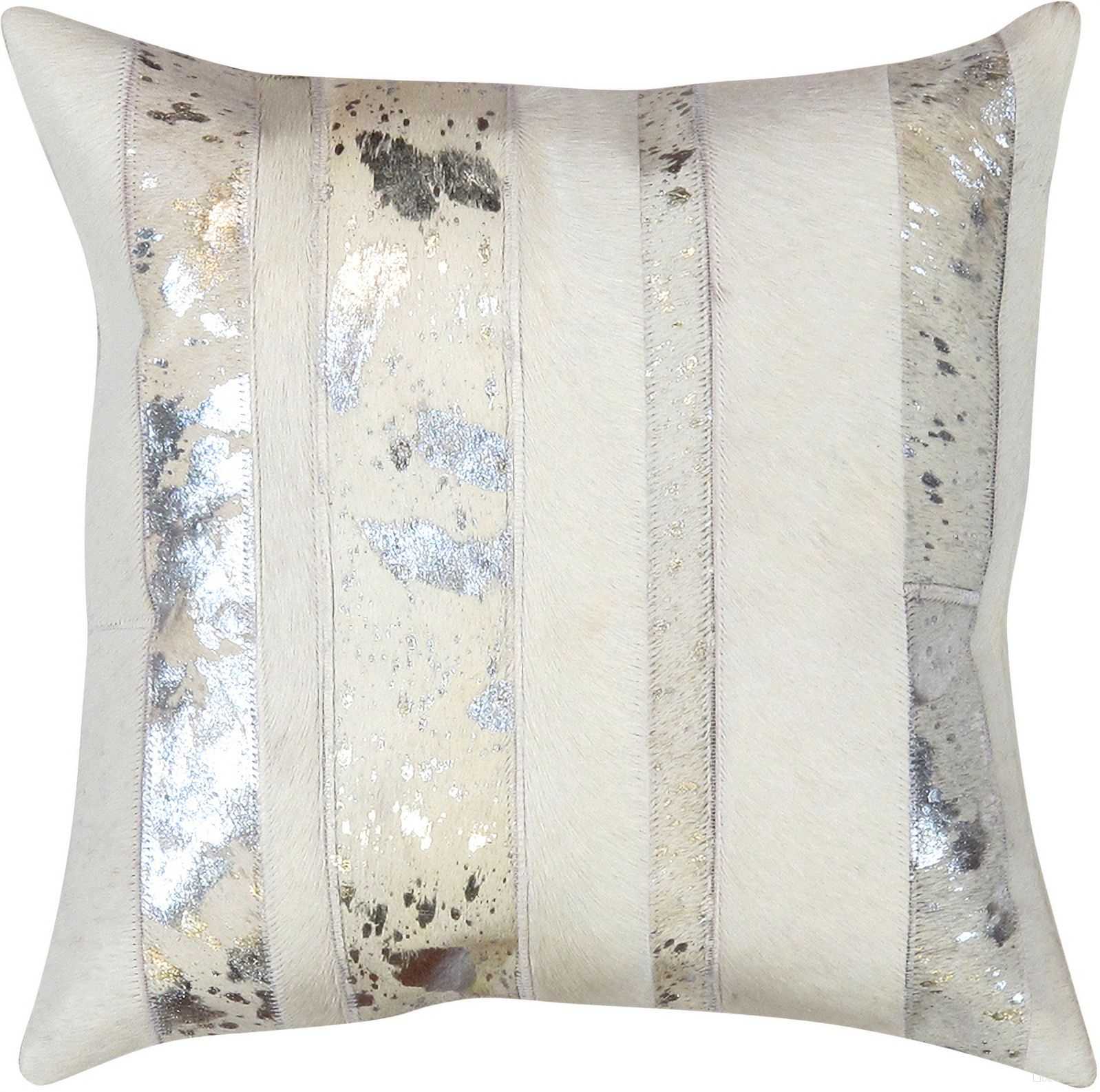 The appearance of Safari Striped Cowhide 20" Decorative Throw Pillow In Ivory and Silver designed by Pasargad Home in the modern / contemporary interior design. This ivory and silver piece of furniture was selected by 1StopBedrooms from Safari Collection to add a touch of cosiness and style into your home. Sku: picu-32. Material: Cow Hide.
