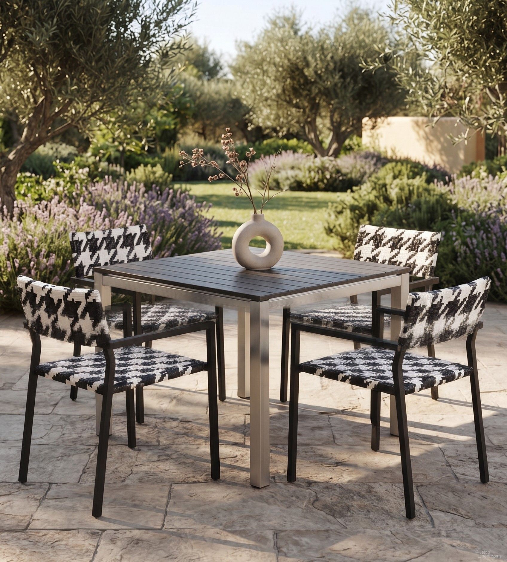 Safavieh PAT Black Square Dining Room Set
