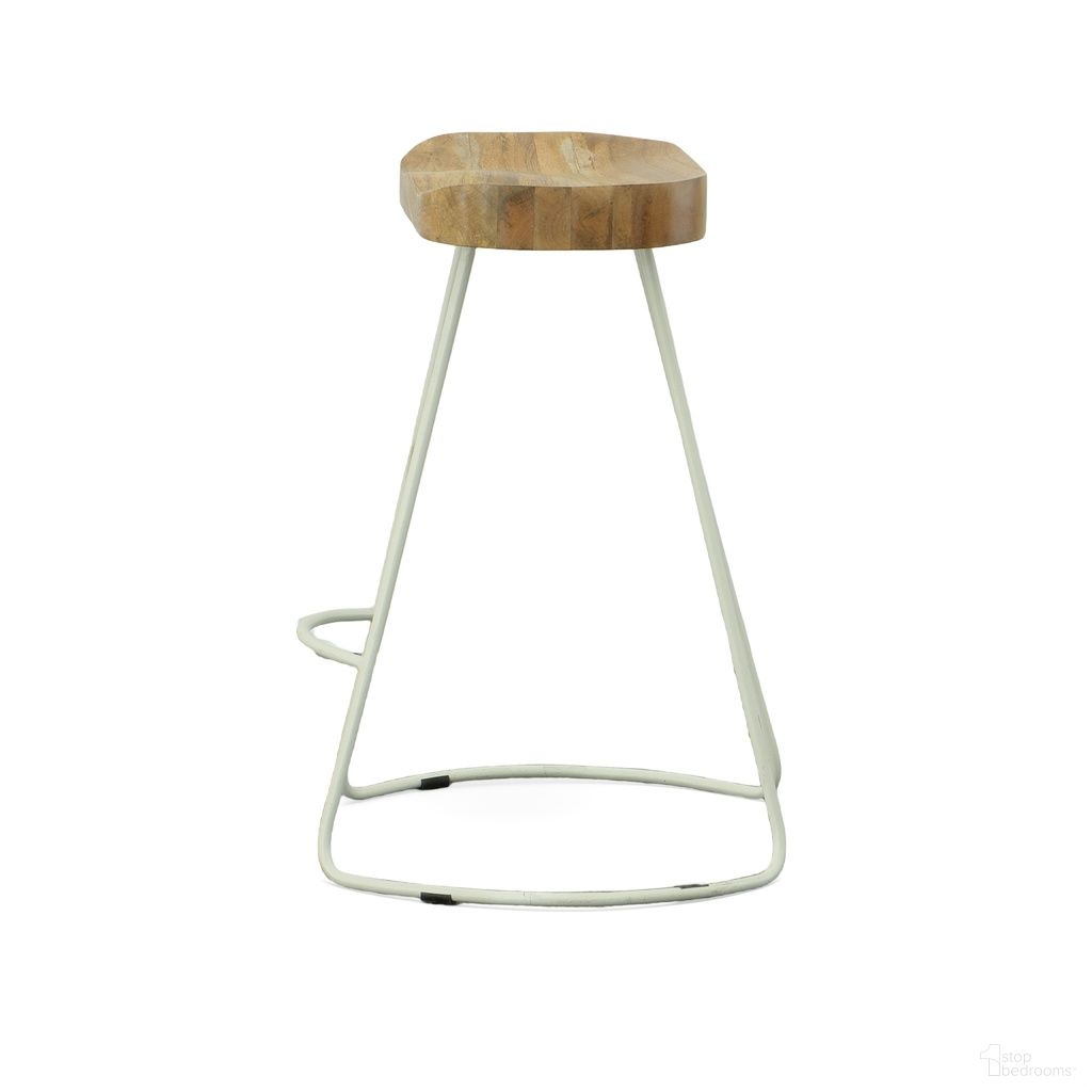 The appearance of Saga 25 Inch Counter Stool - Set of 2 In Natural Seat and White Base designed by Carolina Living in the modern / contemporary interior design. This natural and white piece of furniture was selected by 1StopBedrooms from Saga Collection to add a touch of cosiness and style into your home. Sku: CF2411NMNGWHT. Material: Mango Wood.